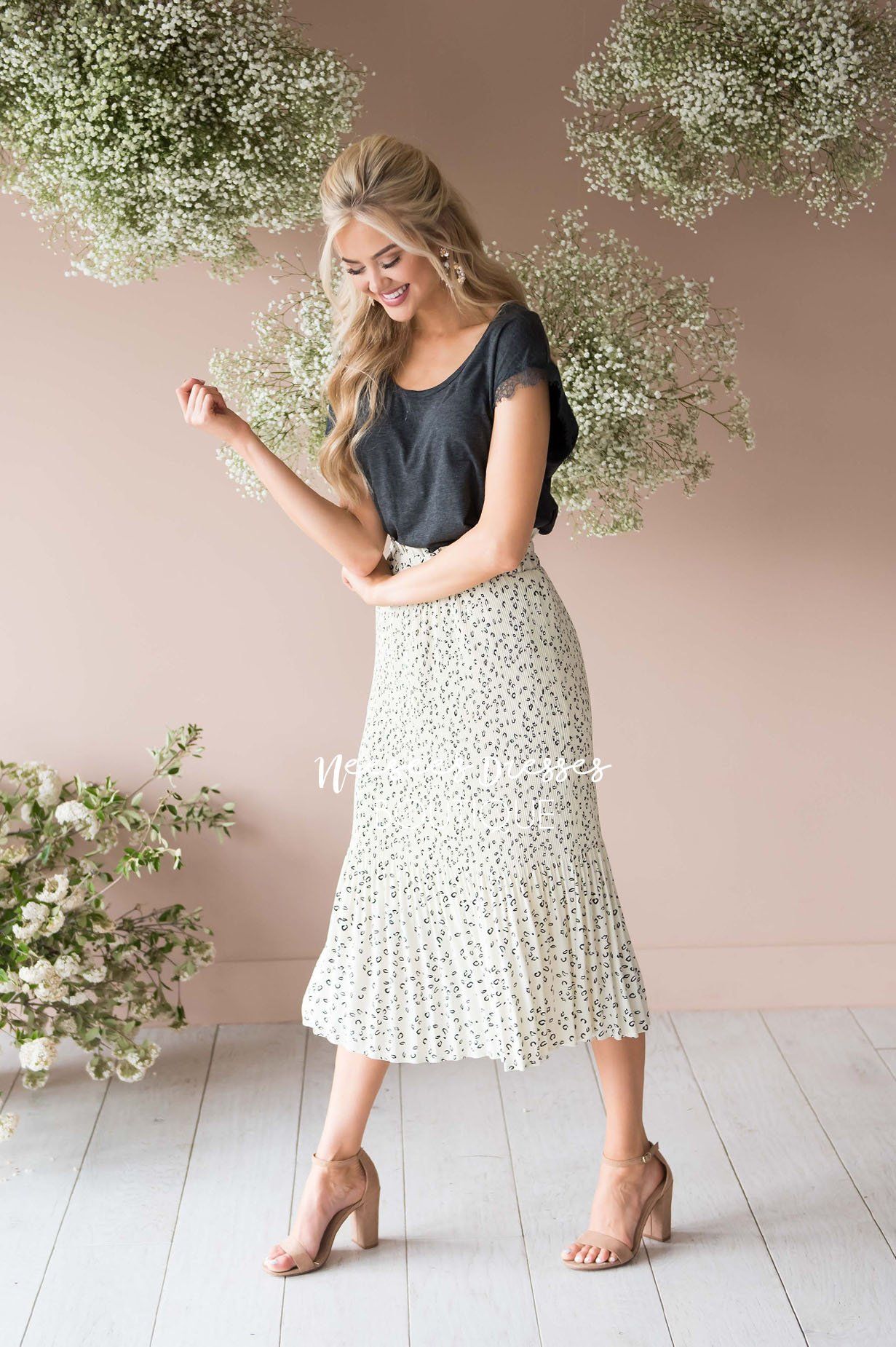 On The Catwalk Leopard Print Skirt Modest Dresses vendor-unknown