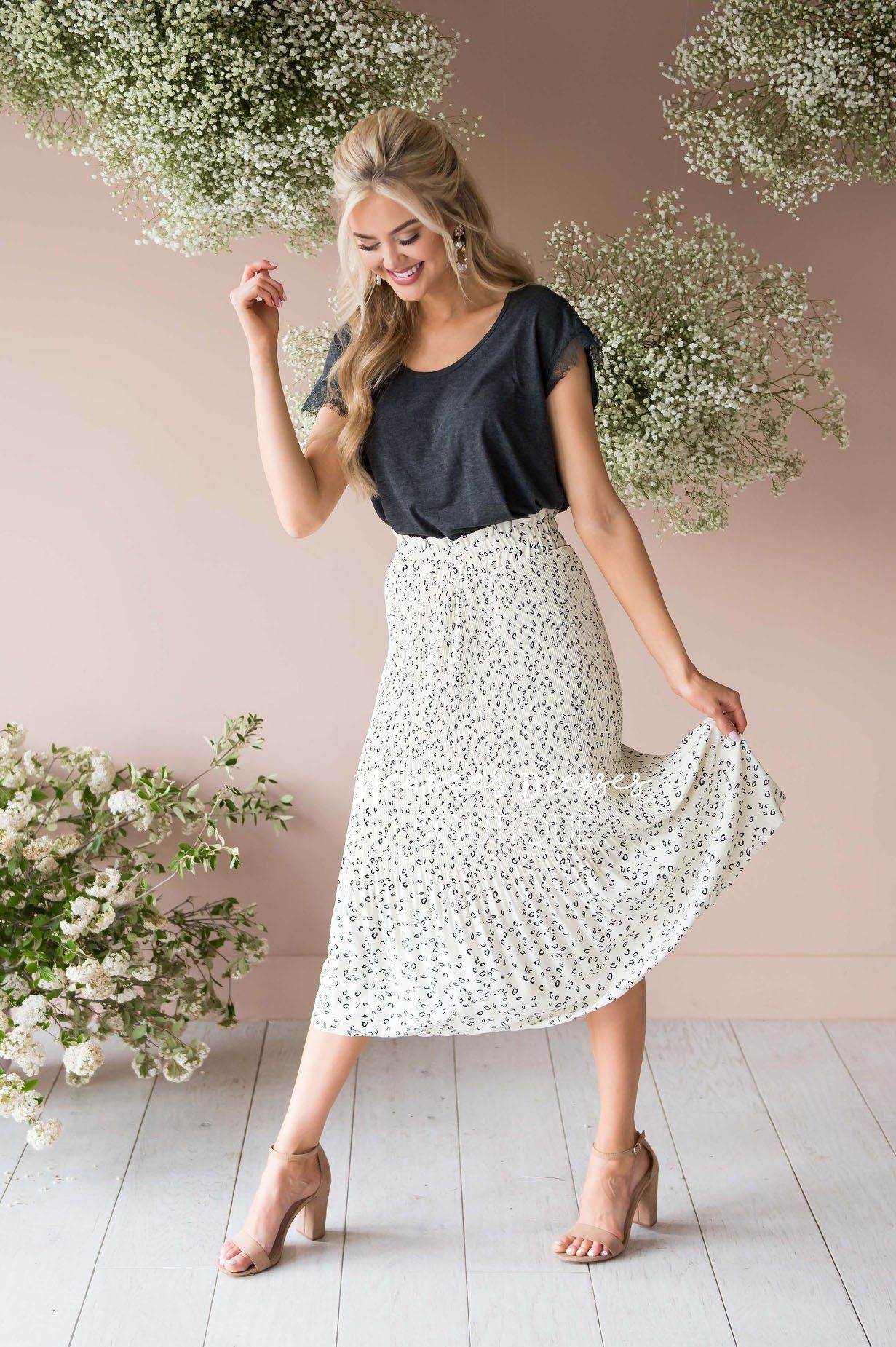 On The Catwalk Leopard Print Skirt Modest Dresses vendor-unknown