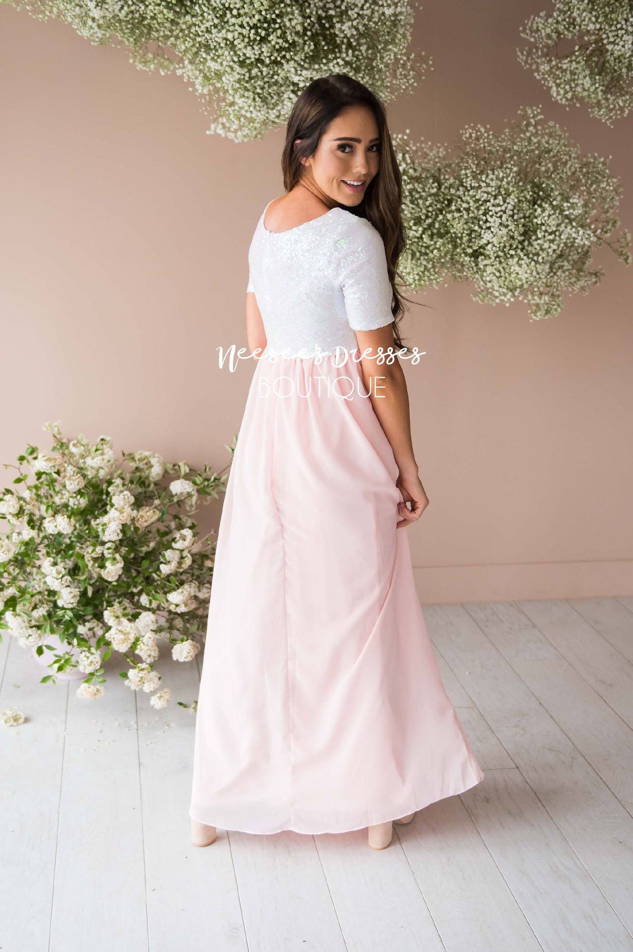 The Elsa in Baby Pink Modest Dresses vendor-unknown