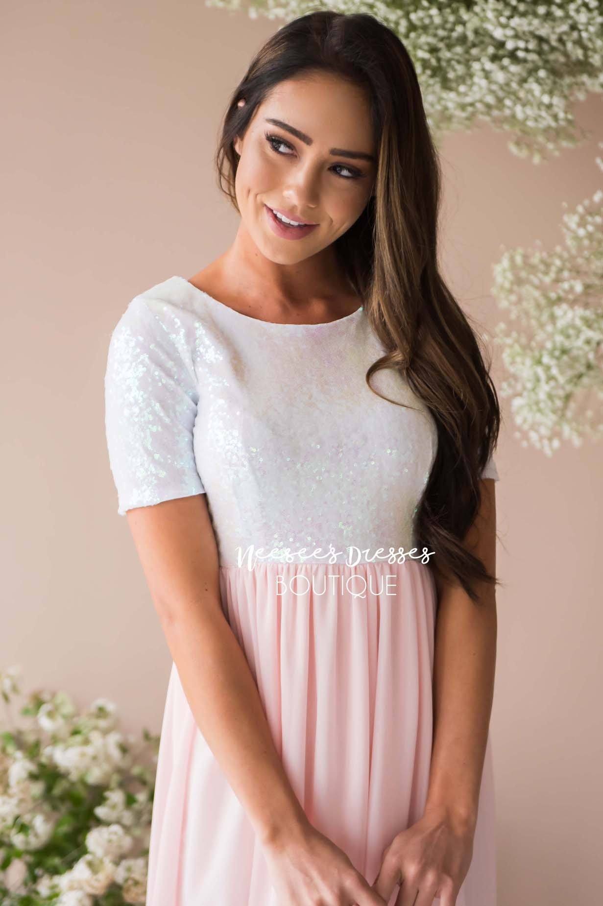 The Elsa in Baby Pink Modest Dresses vendor-unknown