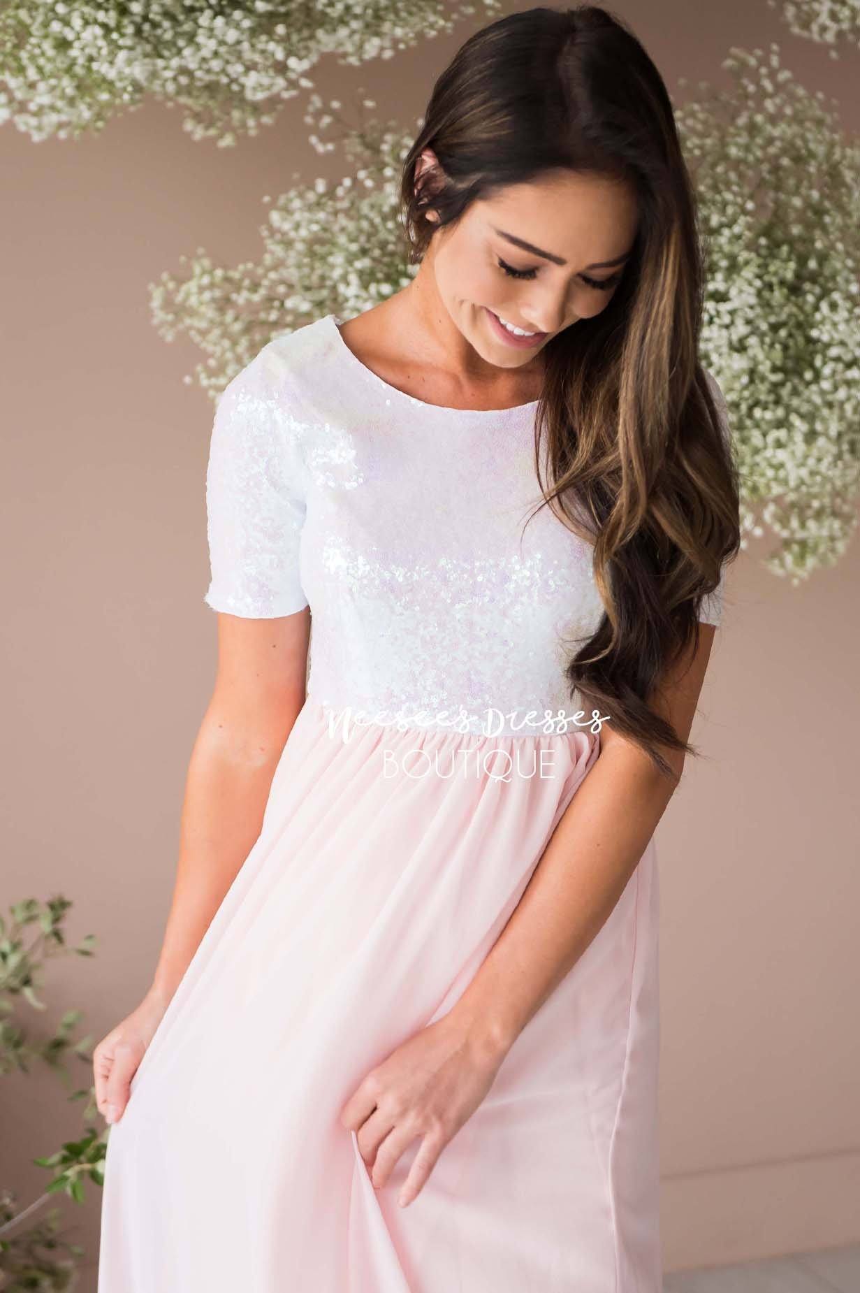 The Elsa in Baby Pink Modest Dresses vendor-unknown