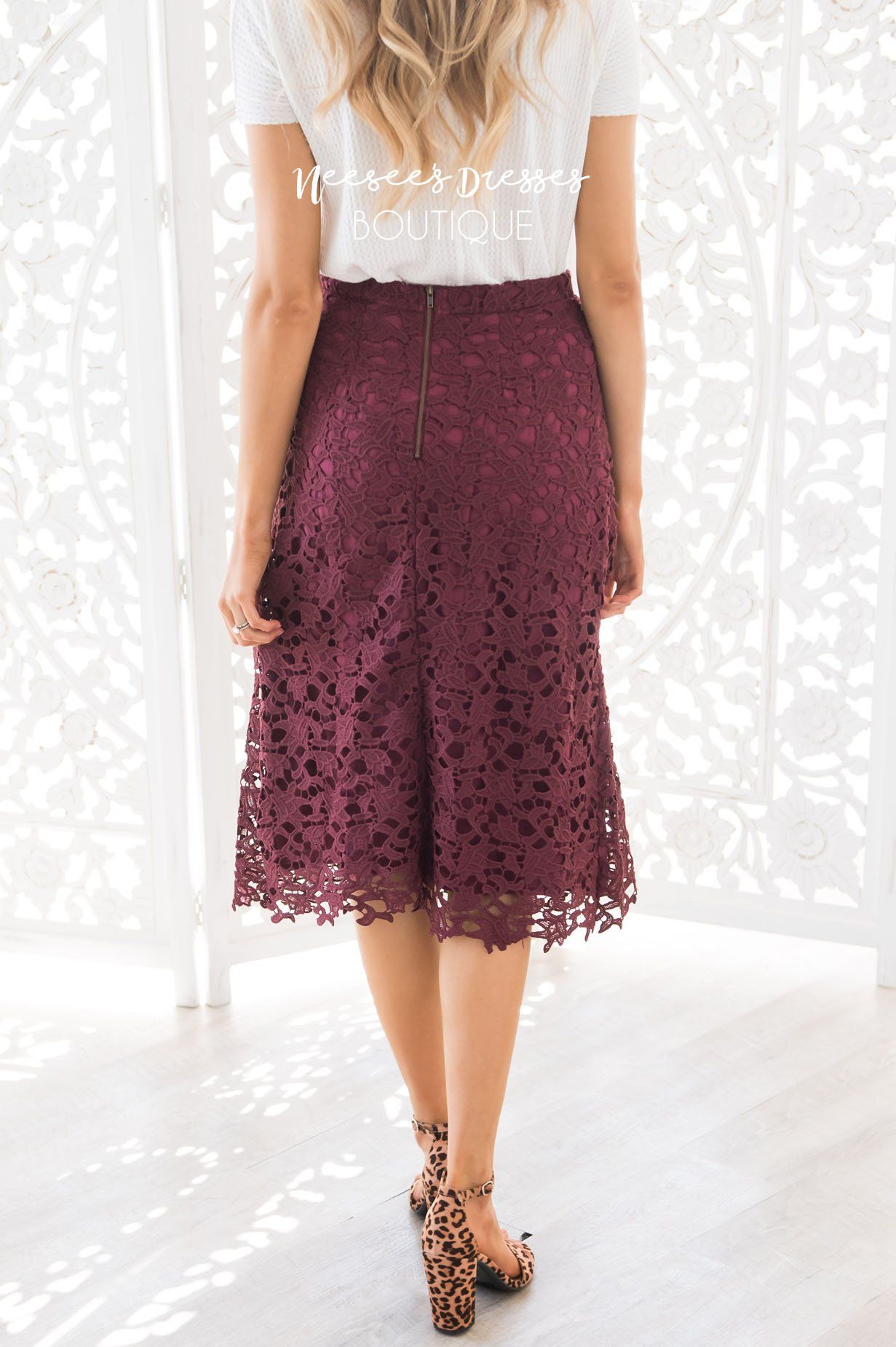 Lovely in Lace Skirt Modest Dresses vendor-unknown
