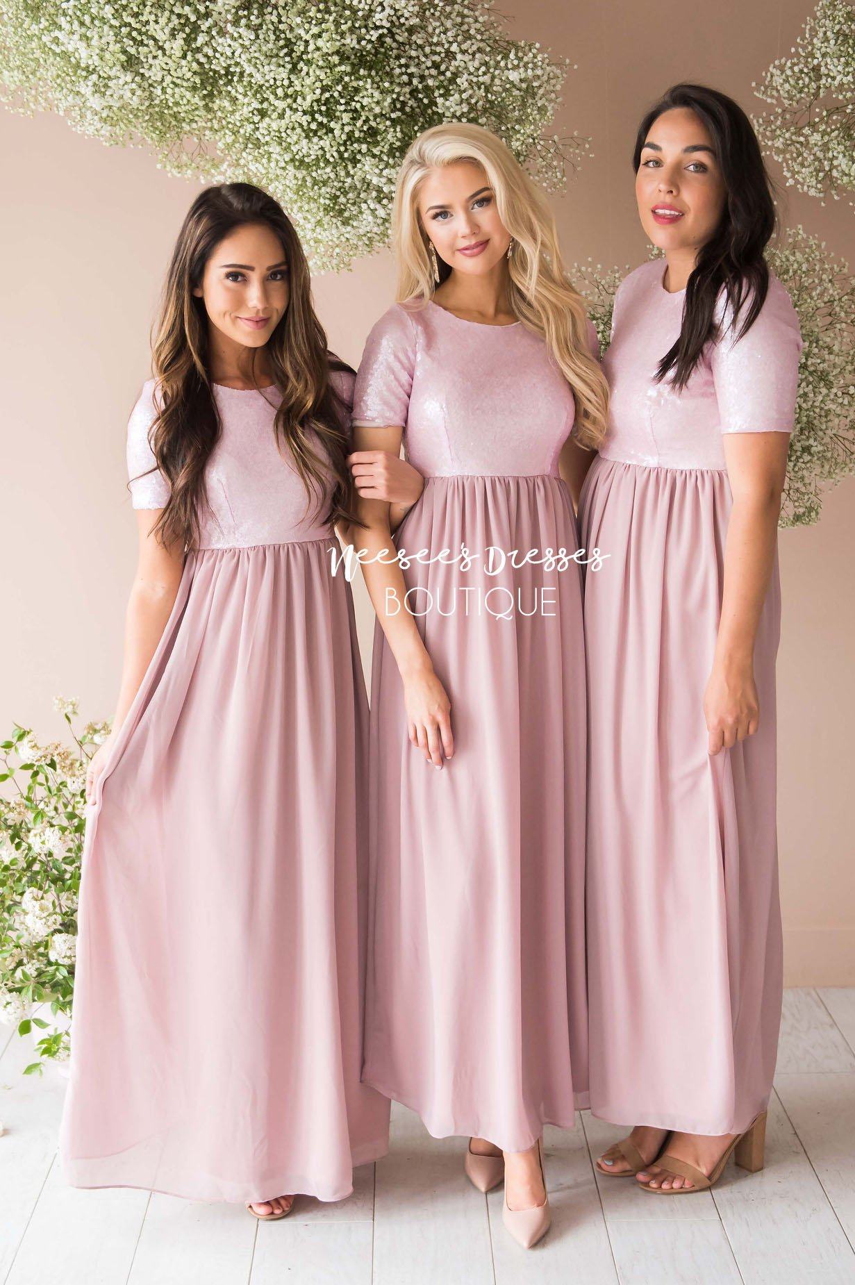 The Elsa in Dusty Pink Modest Dresses vendor-unknown