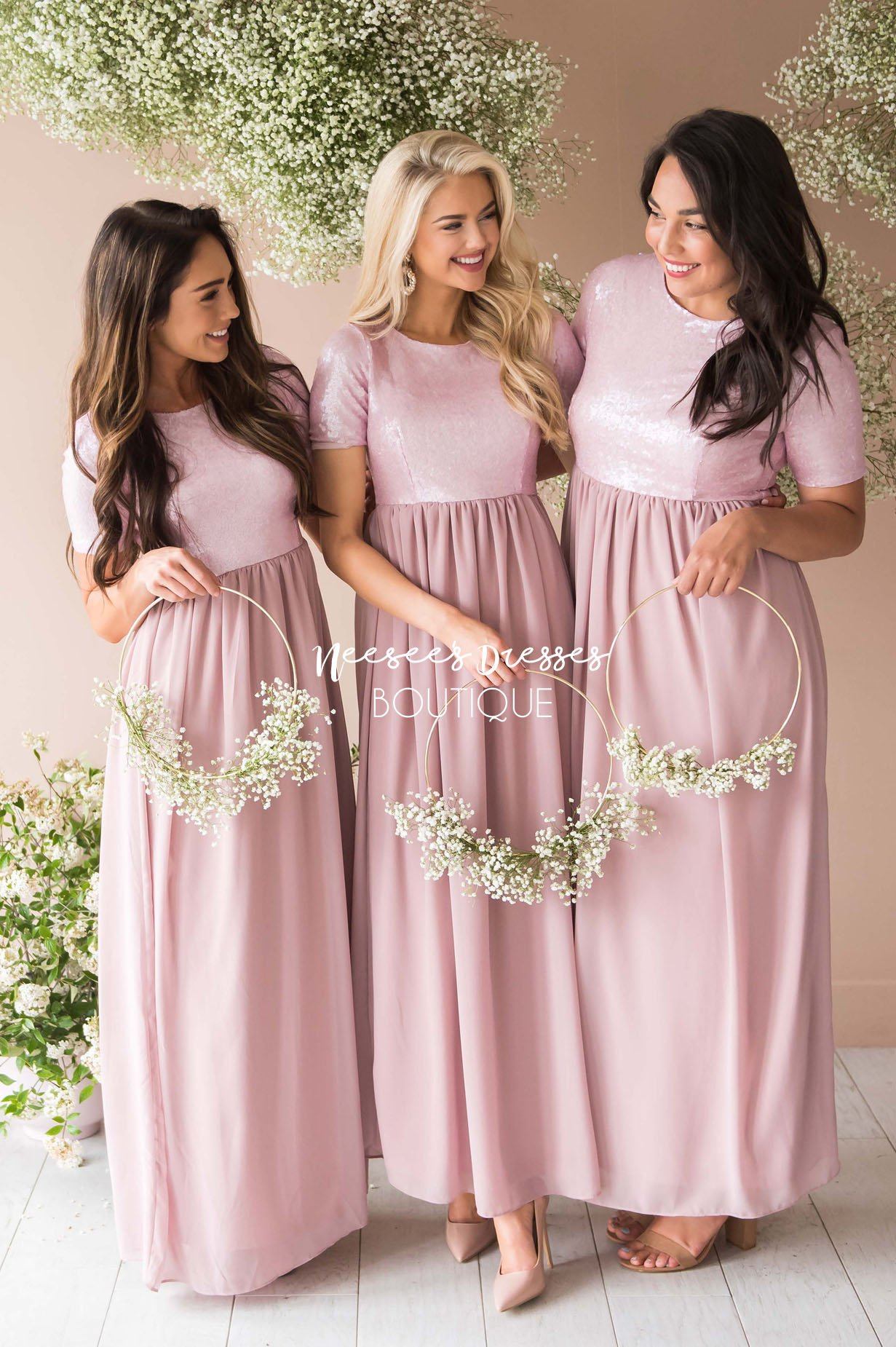 The Elsa in Dusty Pink Modest Dresses vendor-unknown