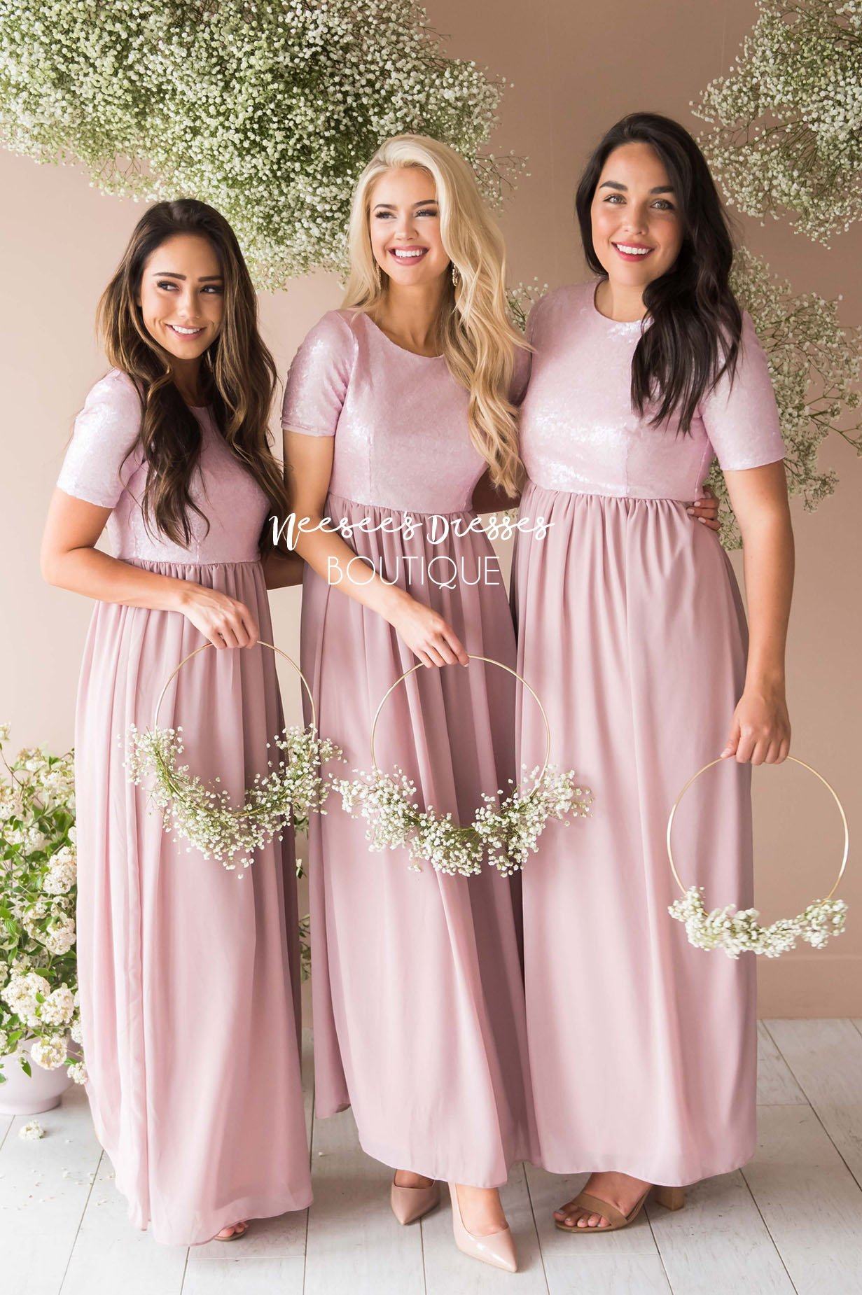 The Elsa in Dusty Pink Modest Dresses vendor-unknown