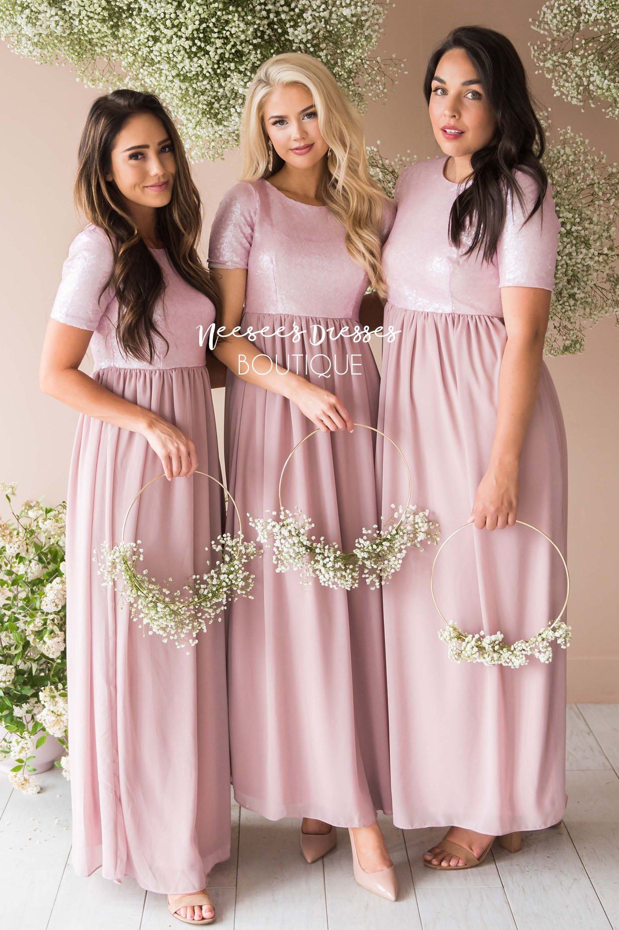 The Elsa in Dusty Pink Modest Dresses vendor-unknown