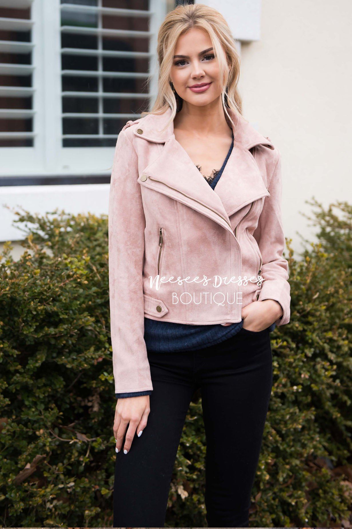 Pretty in Pink Moto Jacket Tops vendor-unknown