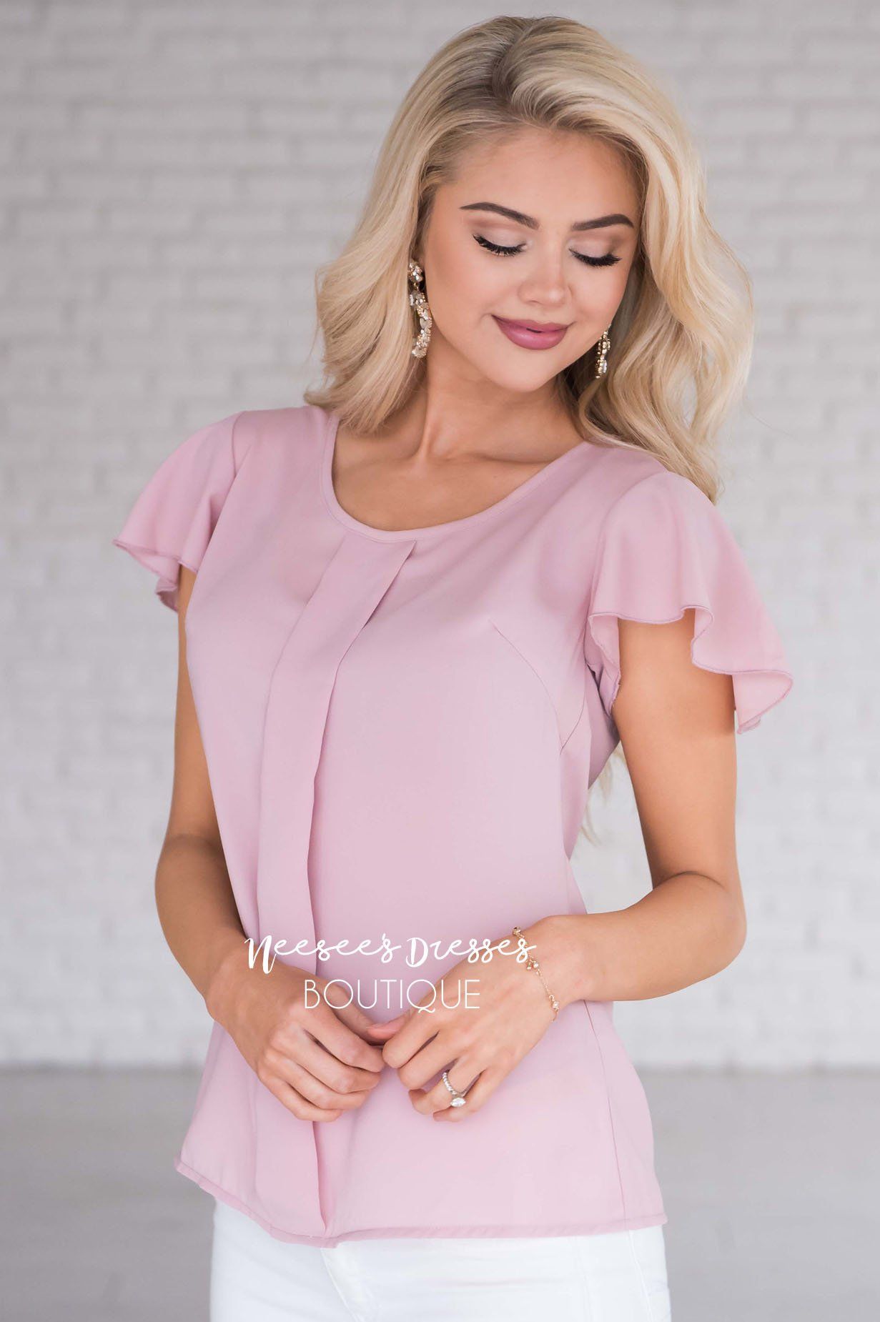 Tea Party Single Pleat Blouse Modest Dresses vendor-unknown