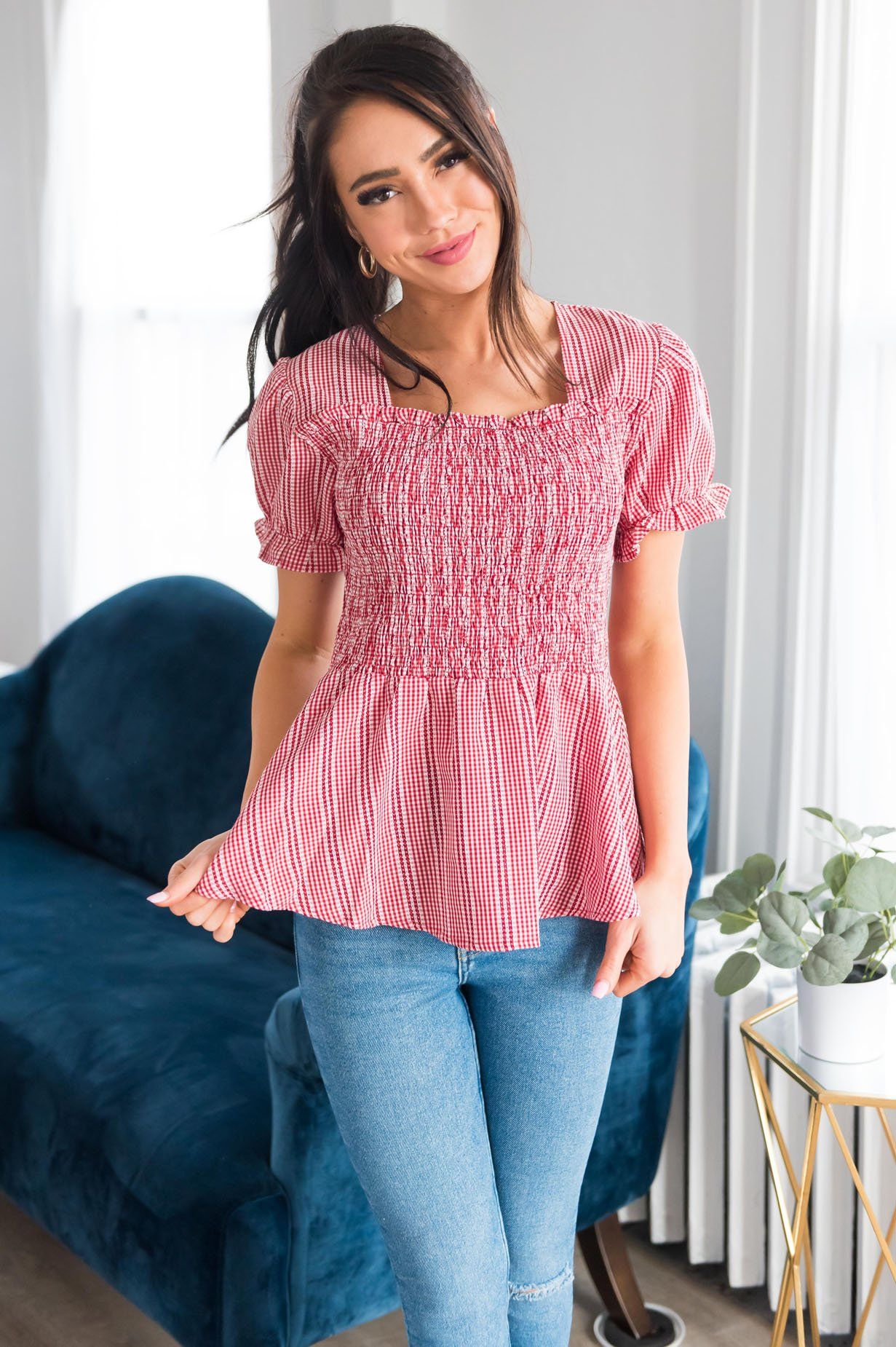 Cheery Day Modest Blouse Modest Dresses vendor-unknown