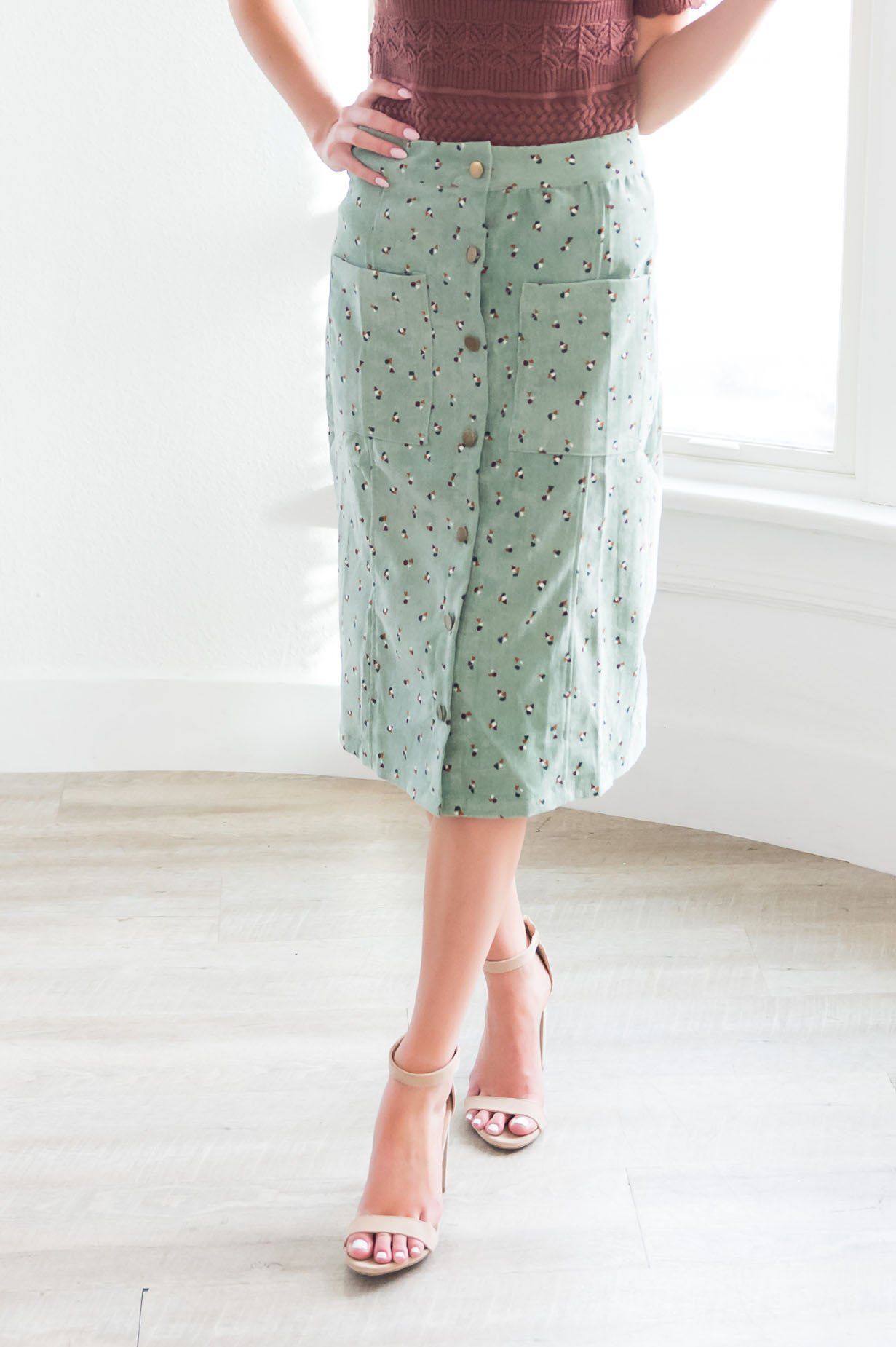 Perfect Day Modest Corduroy Skirt Modest Dresses vendor-unknown