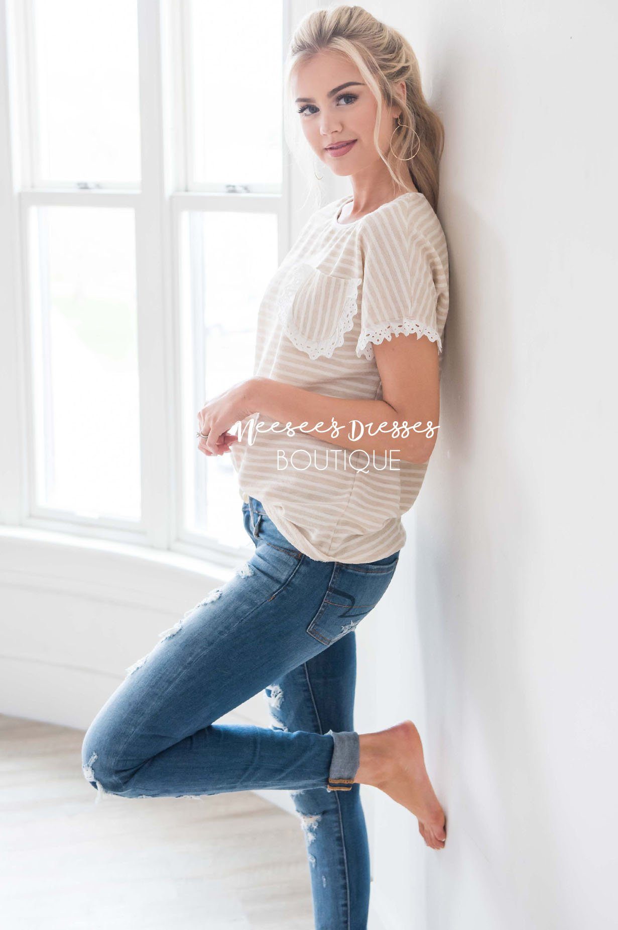 Once Upon A Dream Pocket Top Modest Dresses vendor-unknown