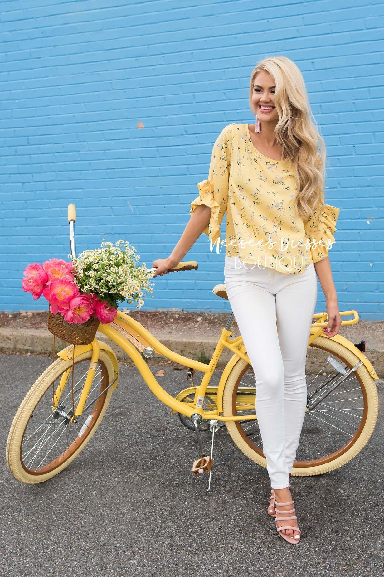 New Adventures Ruffle Sleeve Top Modest Dresses vendor-unknown