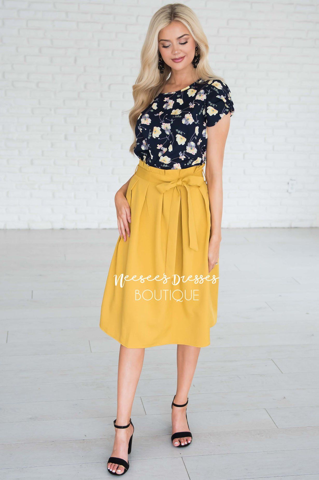 Pretty Ruffle Tie Waist Skirt Skirts vendor-unknown