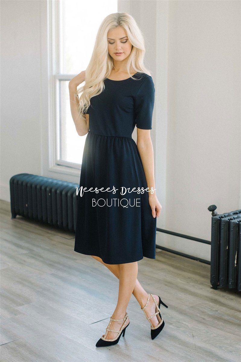 The Natalie Modest Dresses vendor-unknown Navy XS