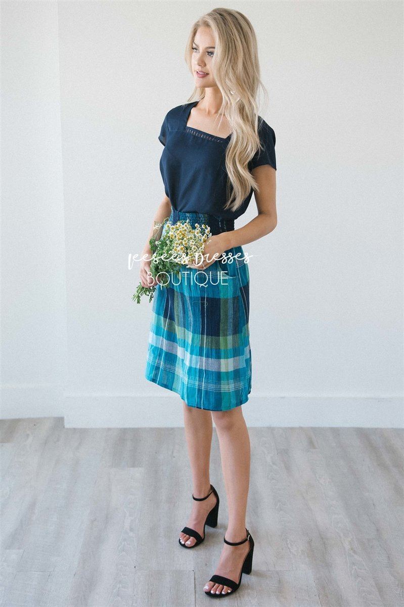 Summer Picnic Plaid Aline Skirt Skirts vendor-unknown