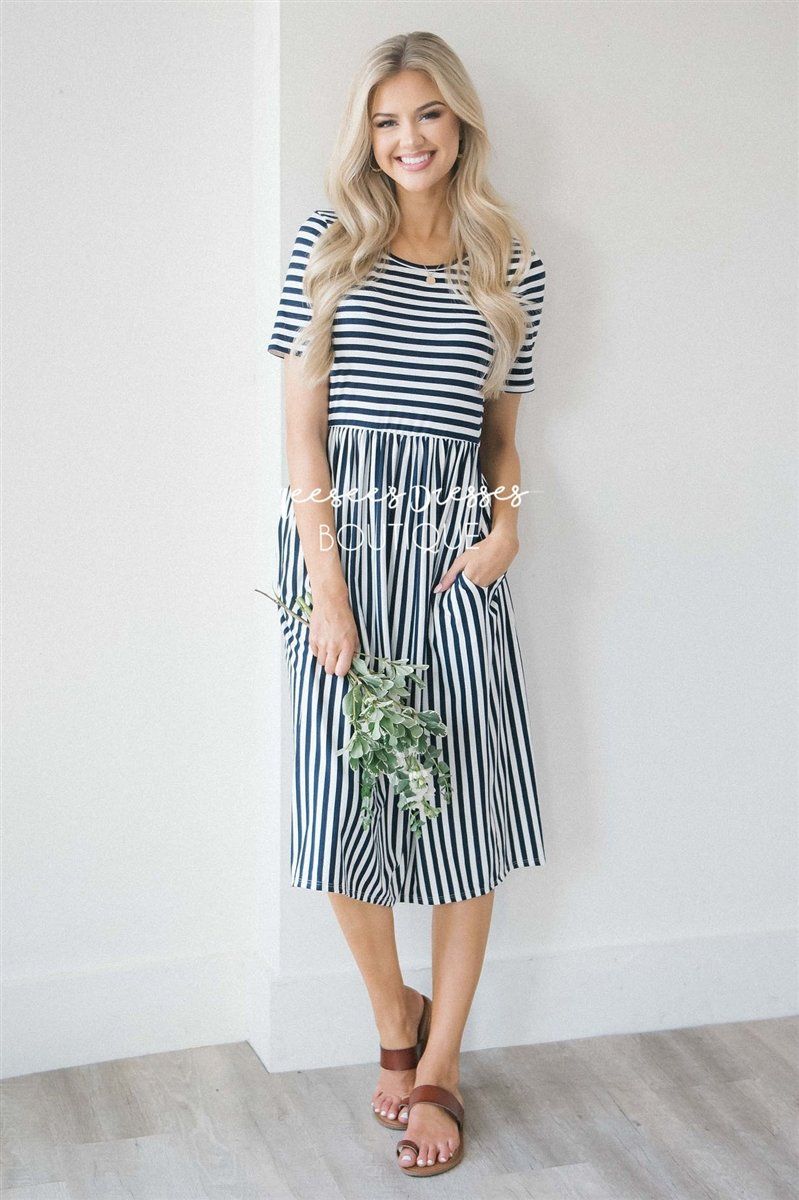 The Alexa Modest Dresses vendor-unknown S Navy