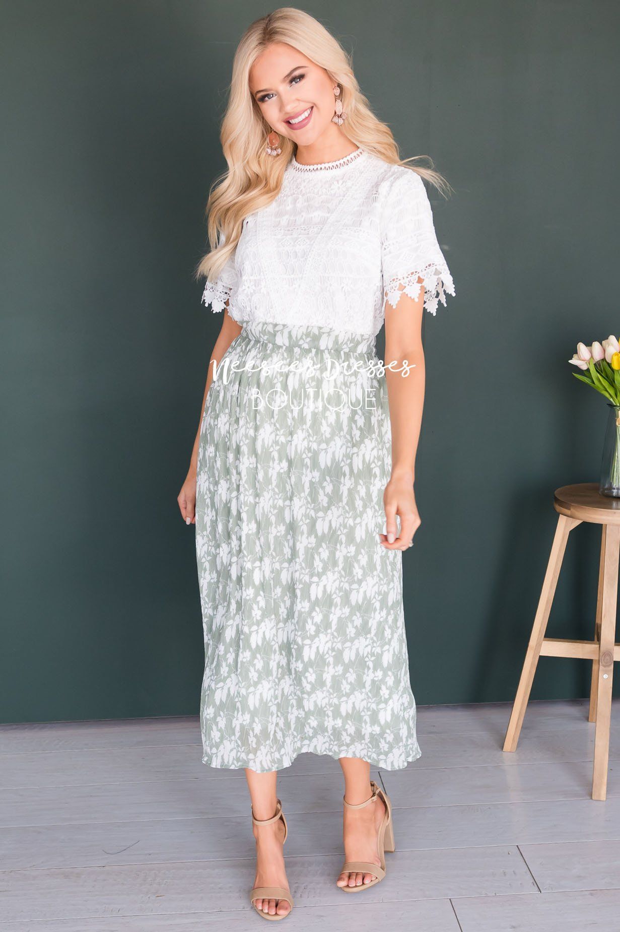 A Lot of Lace Modest Blouse Tops vendor-unknown