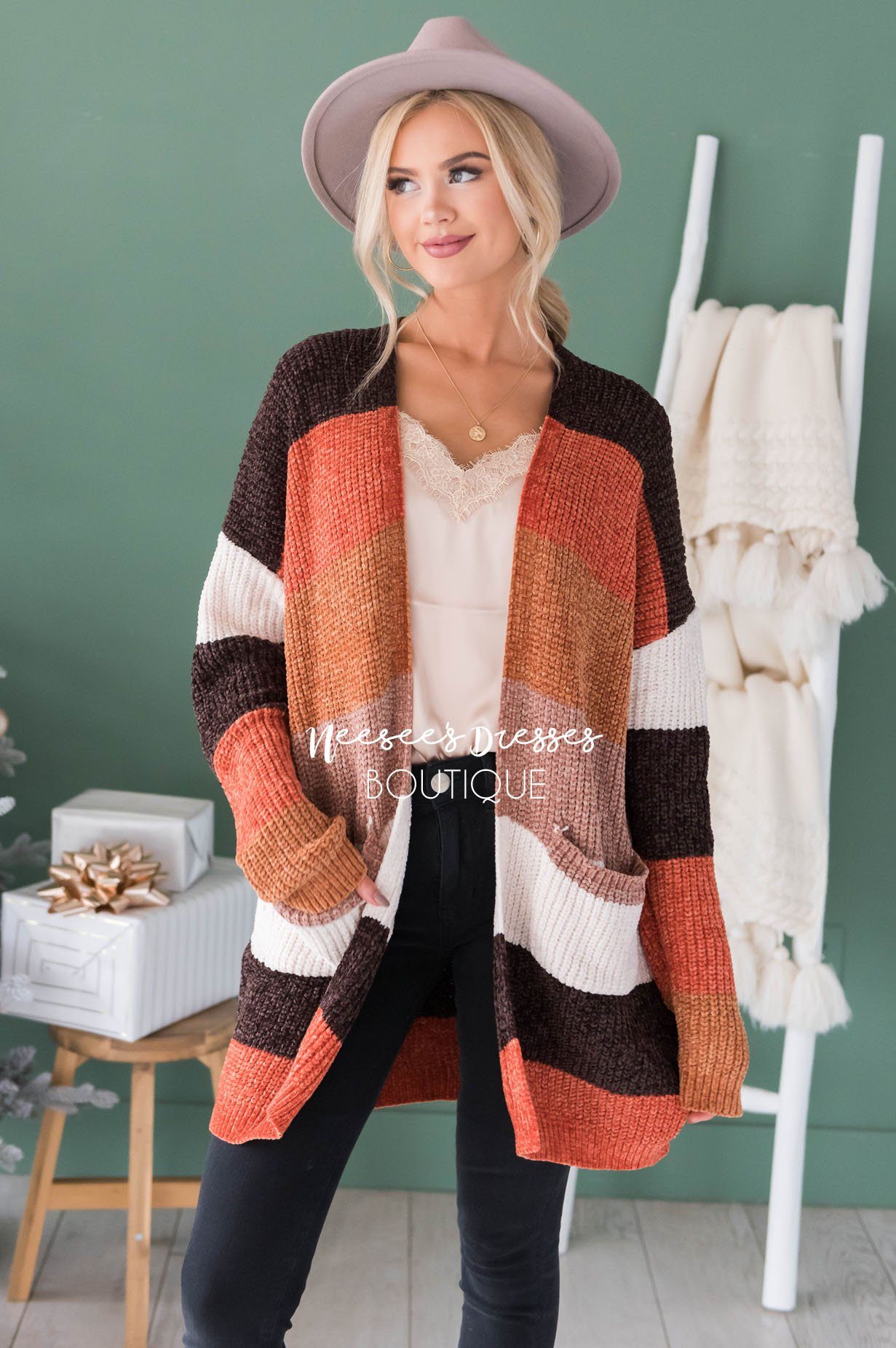 Adventures Ahead Chenille Cardigan Modest Dresses vendor-unknown