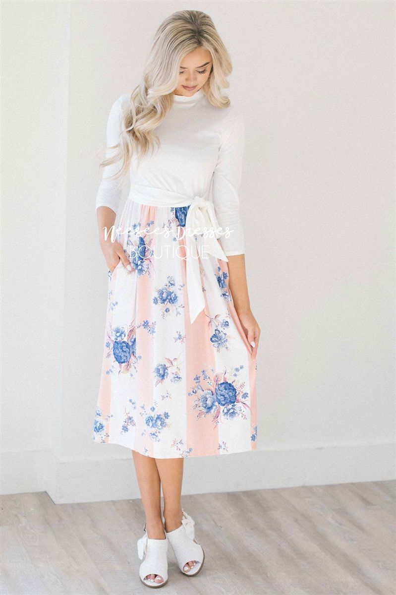 The Kinsley Modest Dresses vendor-unknown S Peachy Pink