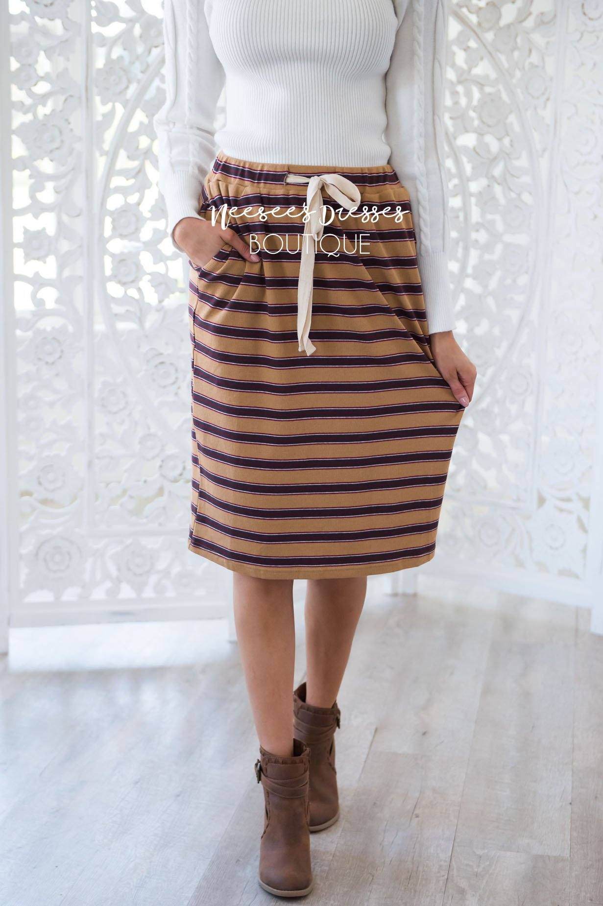 Always Friends striped skirt Skirts vendor-unknown