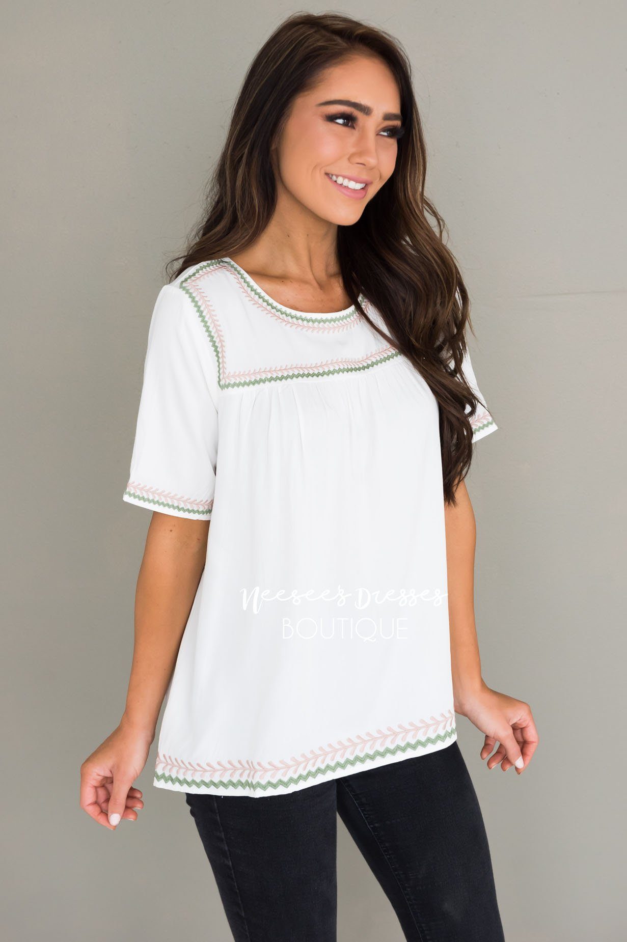 Always Charming Modest Blouse Tops vendor-unknown