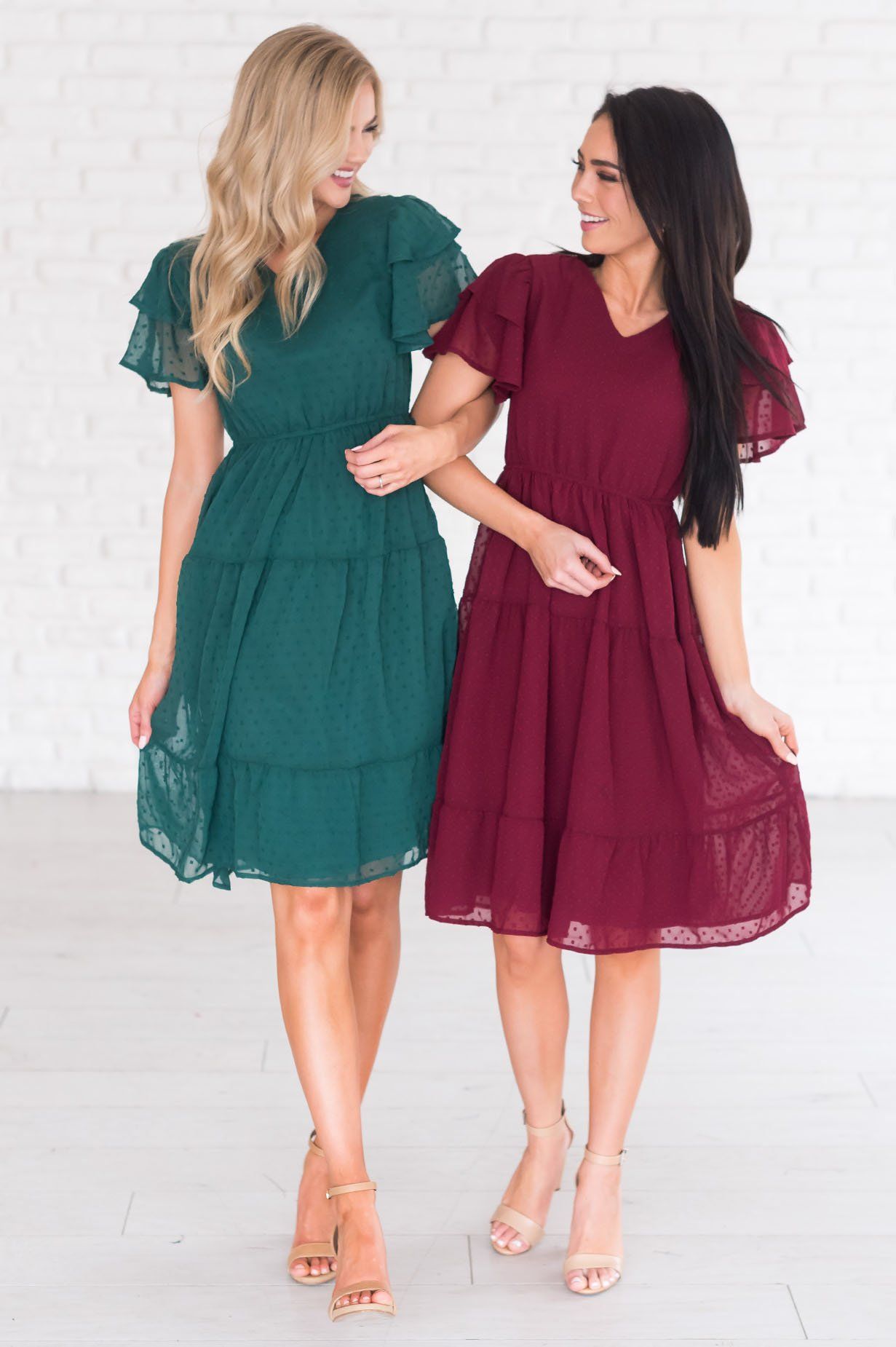 The Amy Swiss Dot Modest Dresses vendor-unknown