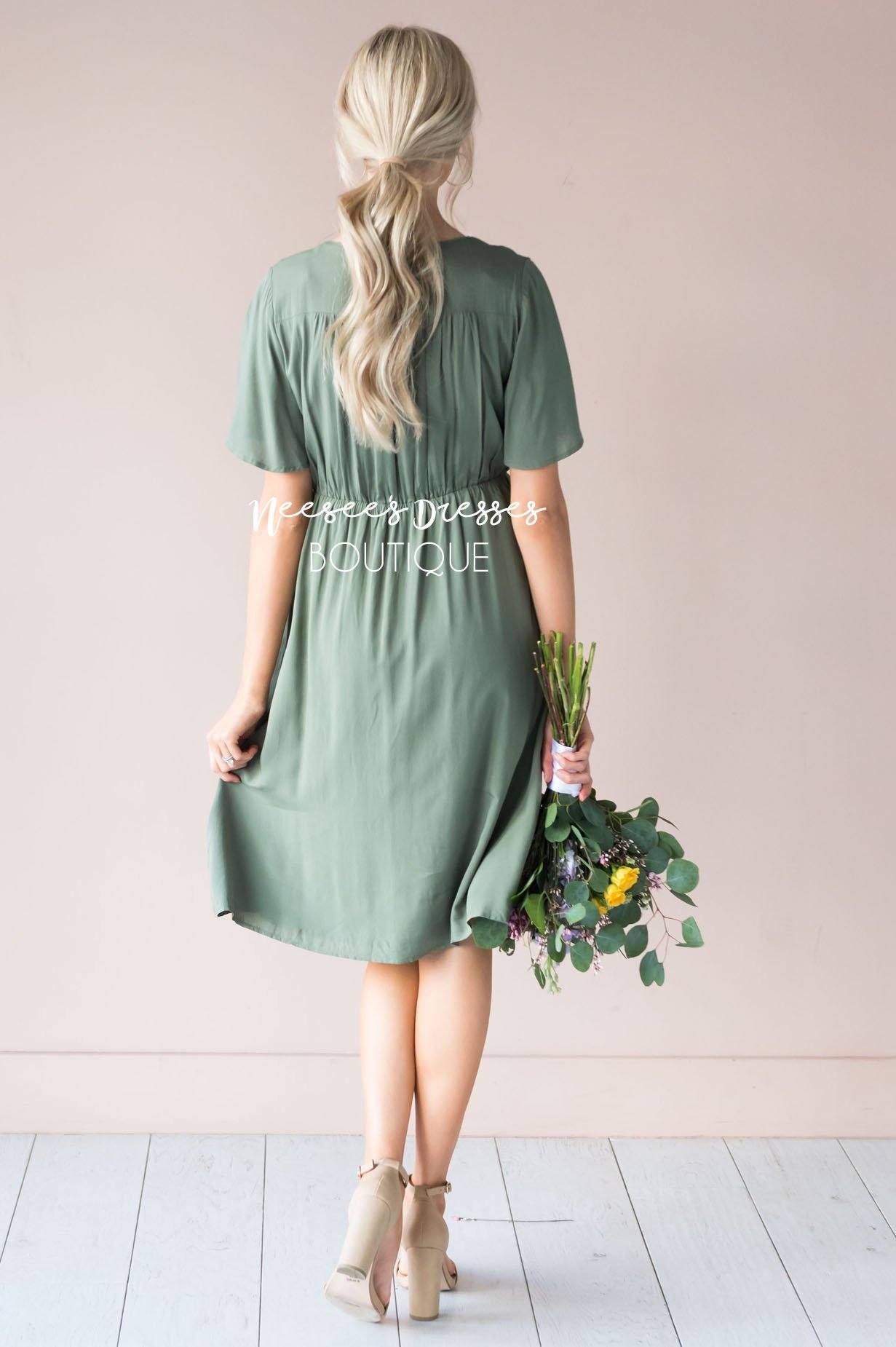 The Aria Button Dress Modest Dresses vendor-unknown