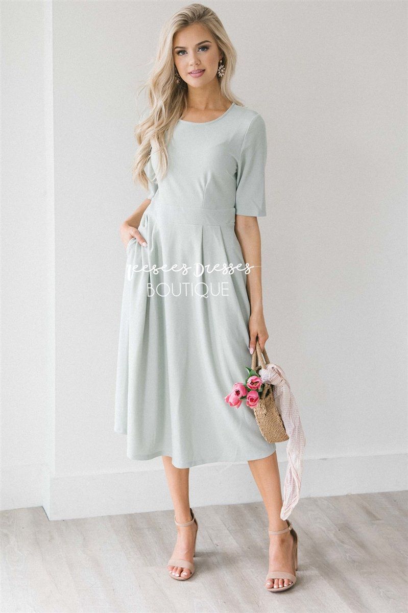 The Charleston Pleats and Pocket Dress Modest Dresses vendor-unknown