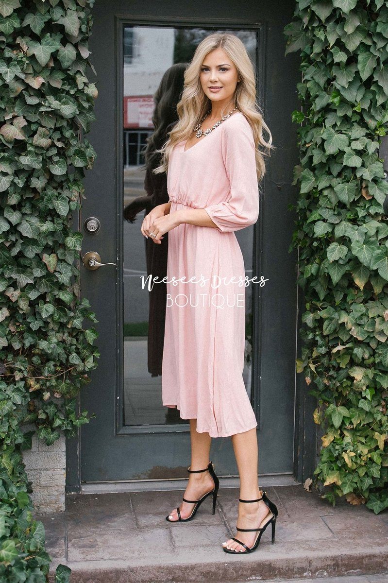 The Aubrey - 3/4 Length Sleeves Modest Dresses vendor-unknown
