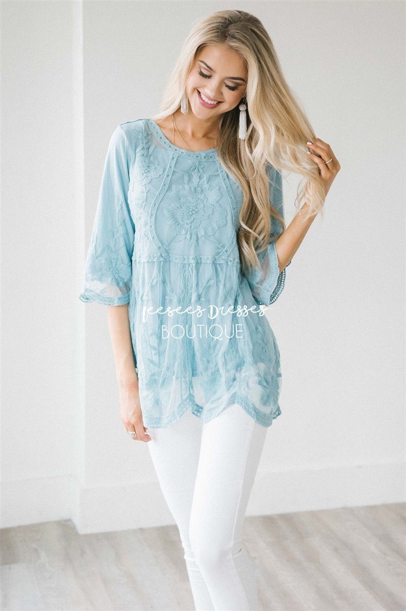 Day Dreamer Lace Blouse Tops vendor-unknown