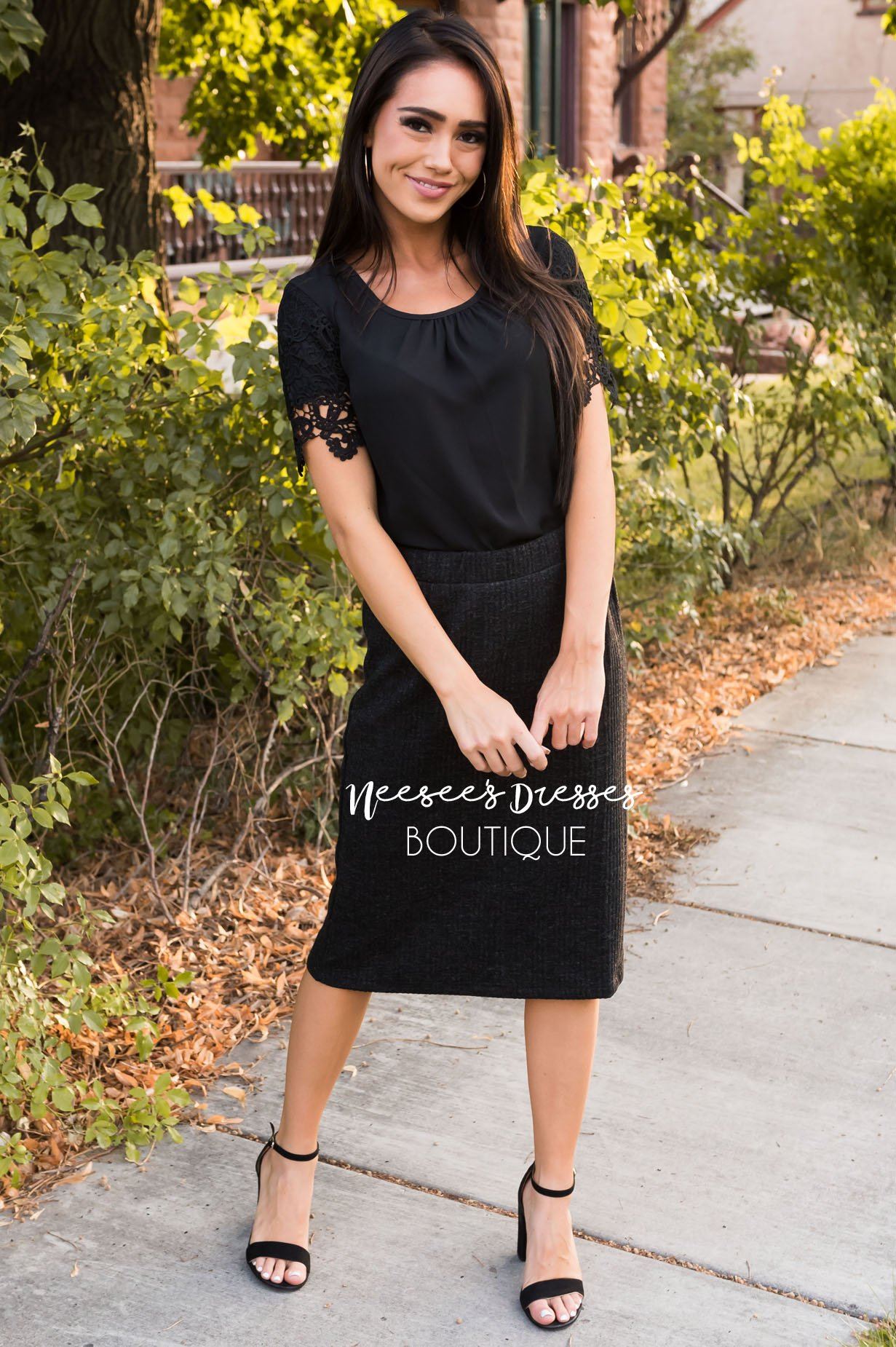 Charcoal Sweater Skirt Skirts vendor-unknown