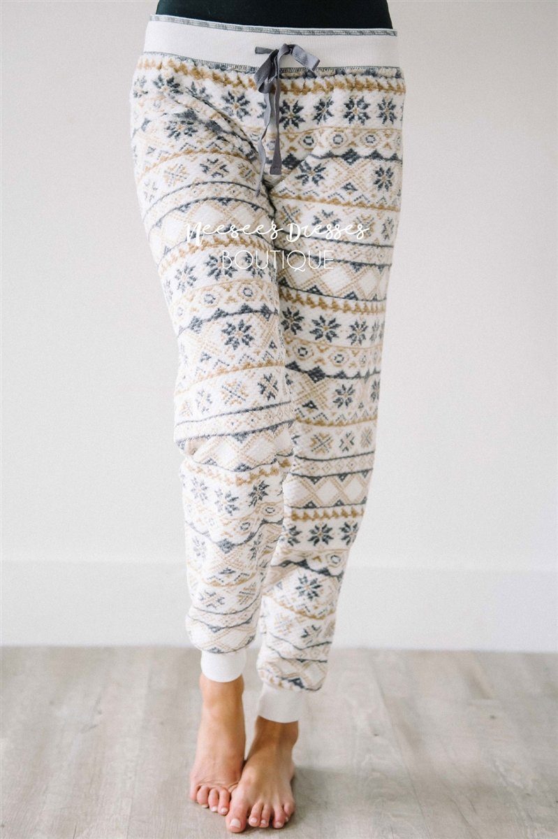 Ivory Snowflake Jammie Set New Year SALE vendor-unknown