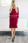 Day Dreamer Lace Dress in Burgundy Modest Dresses vendor-unknown
