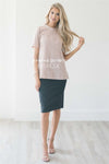 Perfect Fit Charcoal Pencil Skirts vendor-unknown