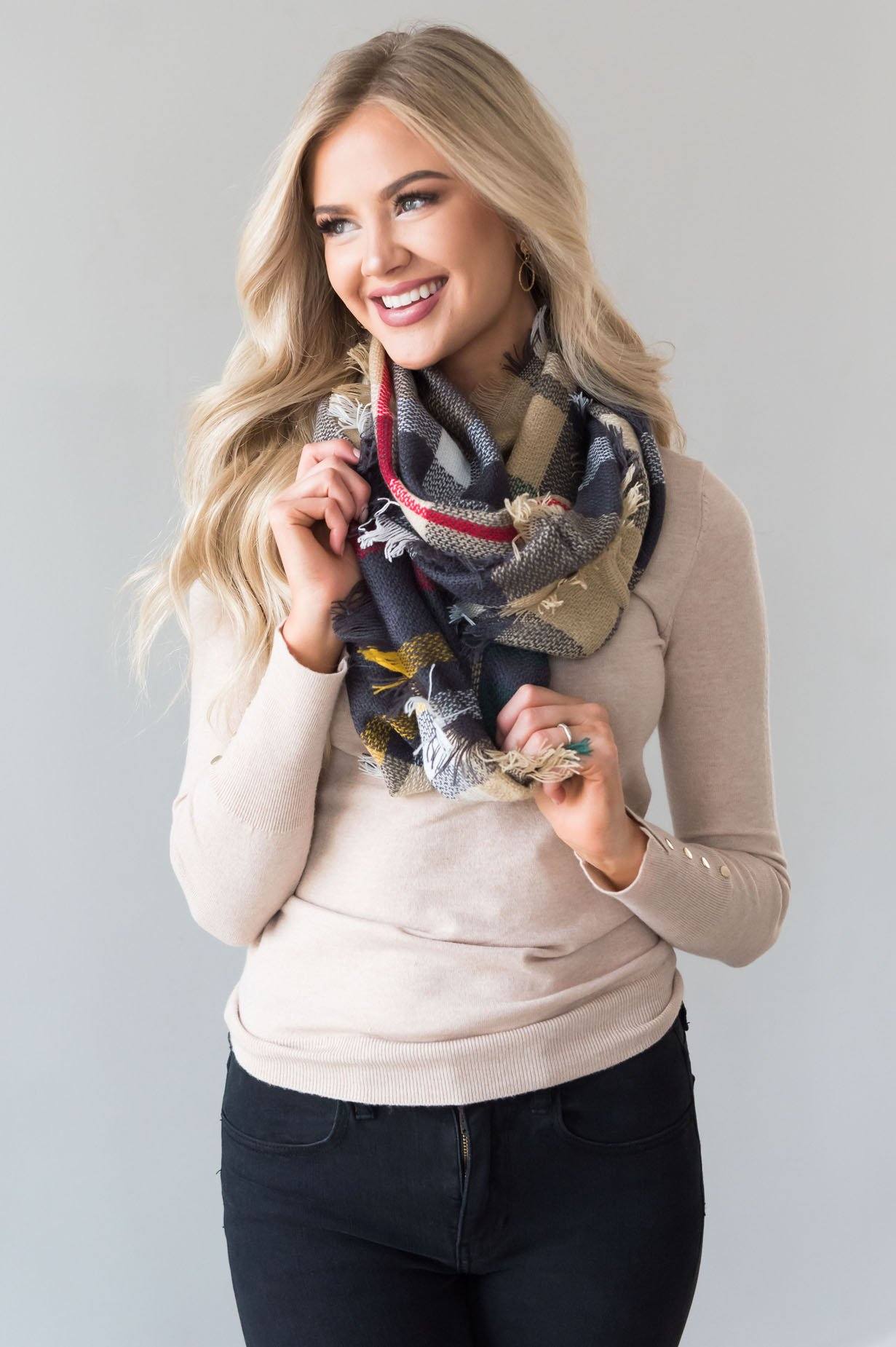 Cozy Up With You Plaid Scarf Accessories & Shoes Leto Accessories