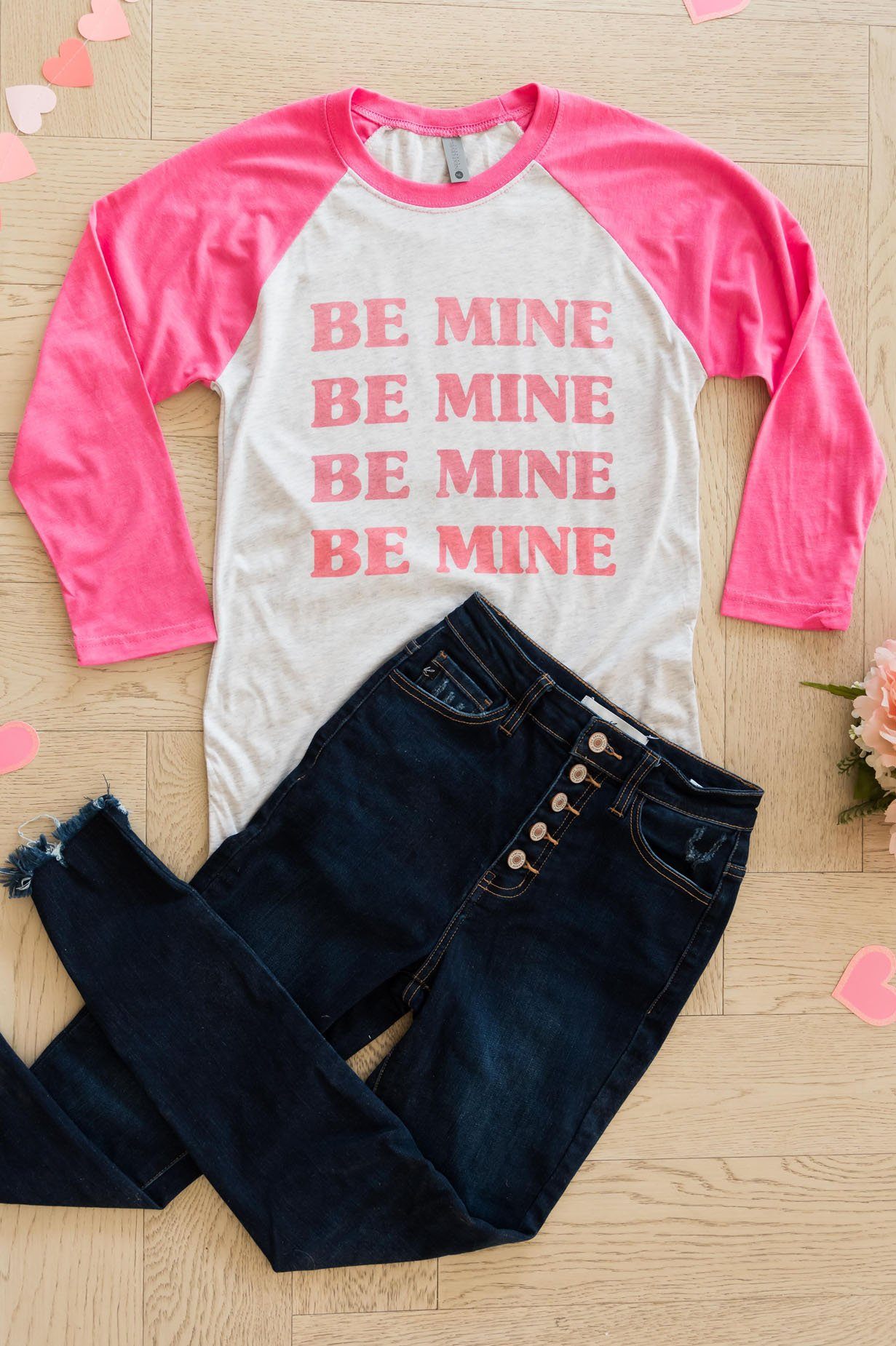 Be Mine Modest Baseball Tee Modest Dresses vendor-unknown