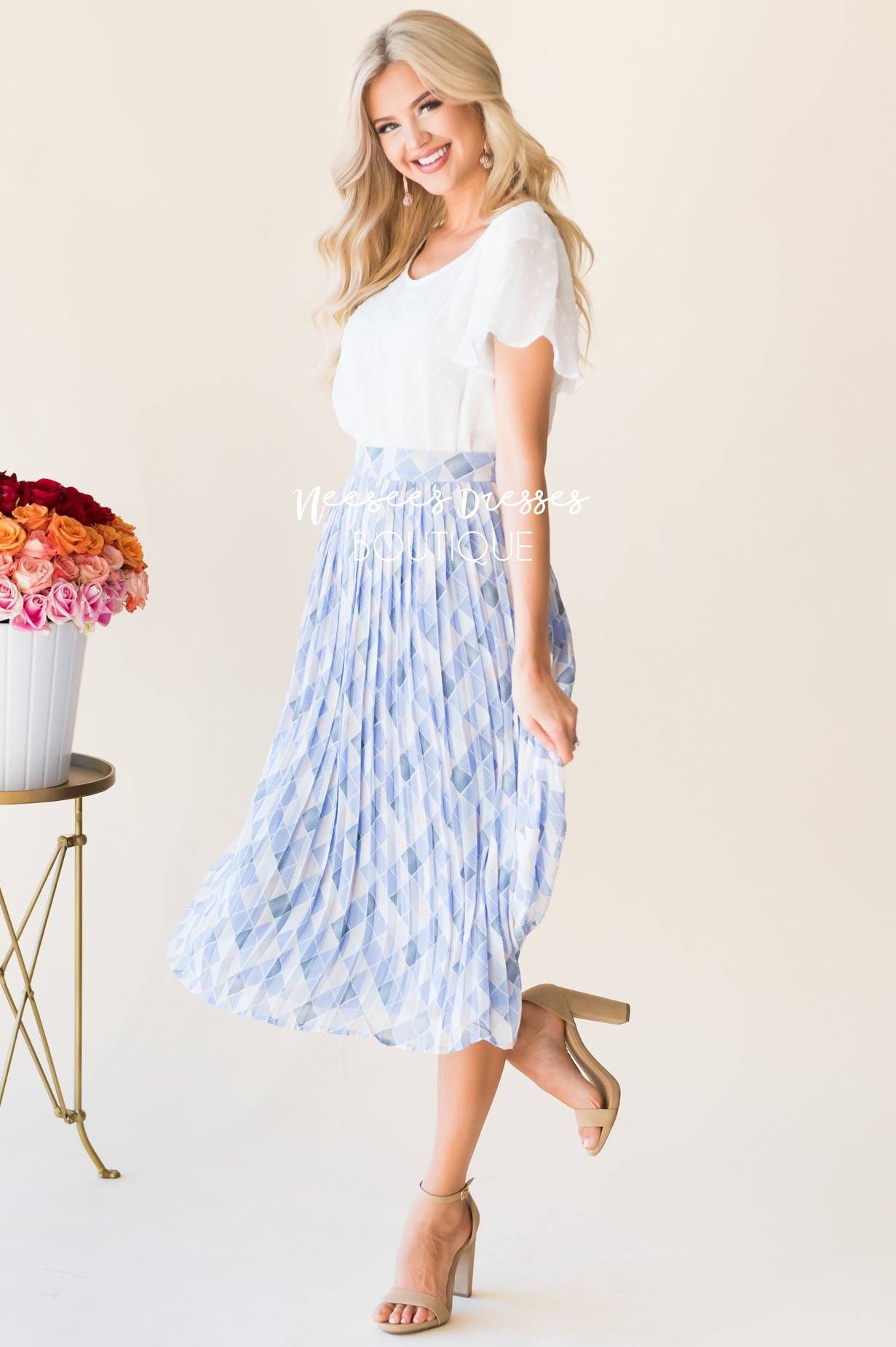 Better Together Pleated Skirt Modest Dresses vendor-unknown