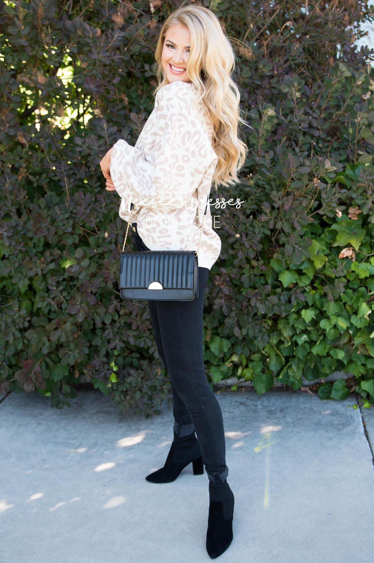 Better Together animal print sweater Tops vendor-unknown