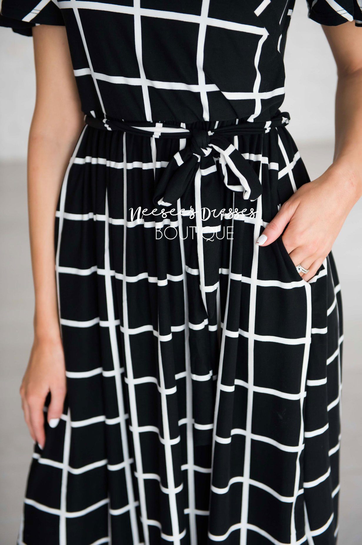 The Moxie Grid Print Dress Modest Dresses vendor-unknown