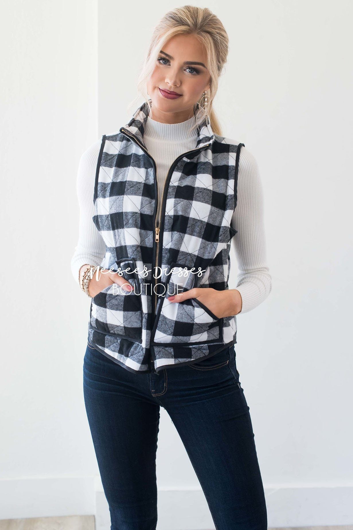 Campfire Classic Checkered Vest Tops vendor-unknown