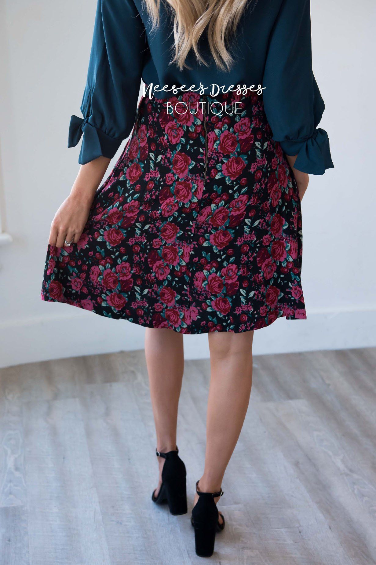 Confident Heart Floral Skirt Skirts vendor-unknown