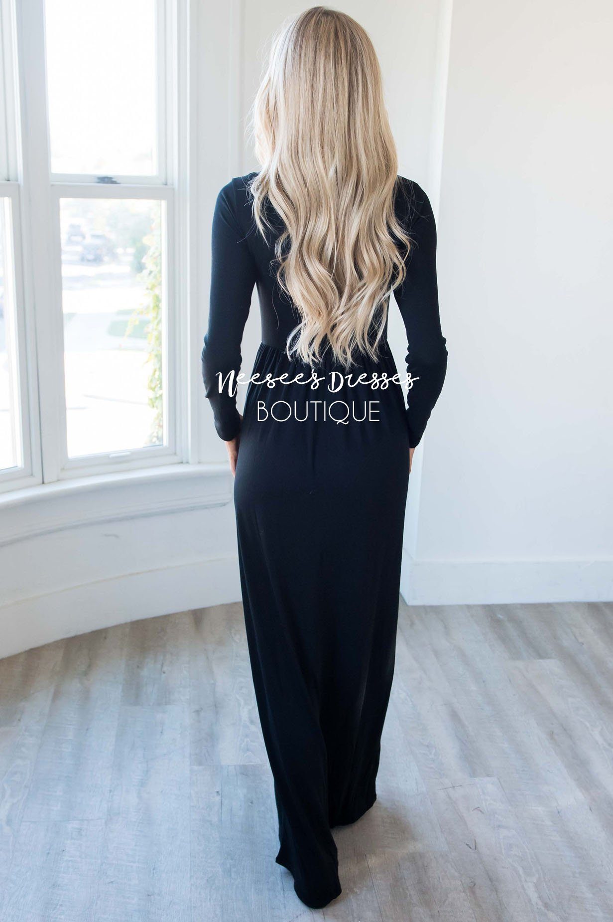 The Aline Long Sleeve Maxi Dress Modest Dresses vendor-unknown