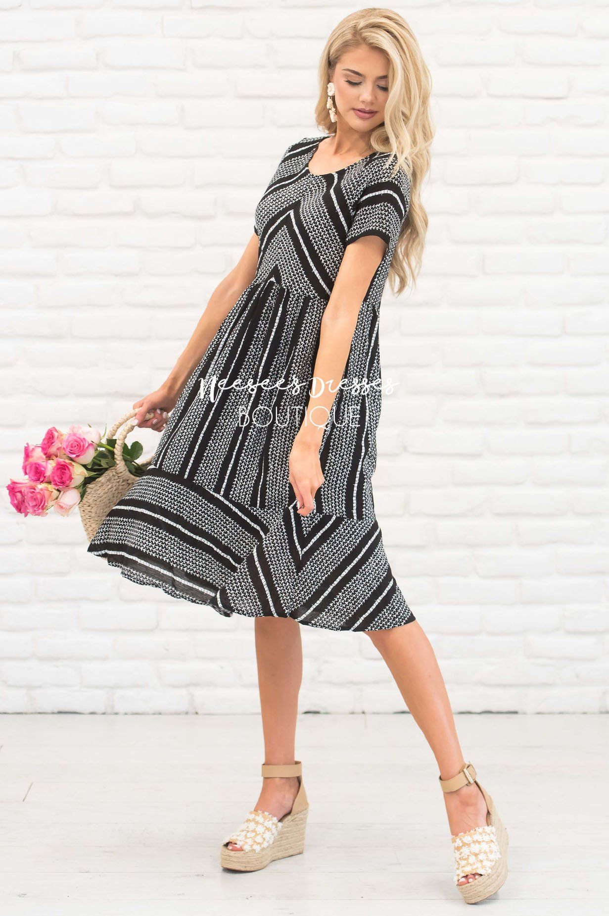 The Ariel Printed Dress Modest Dresses vendor-unknown