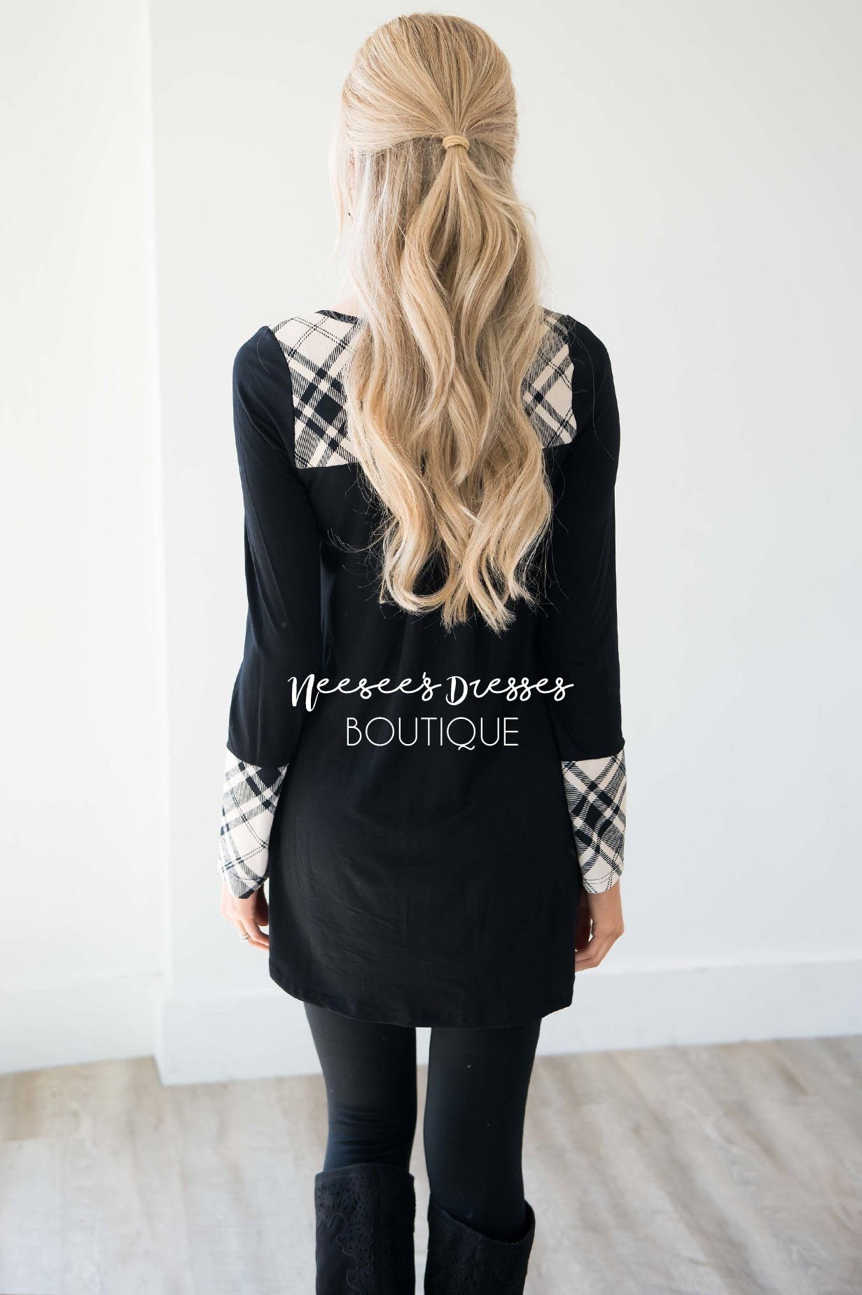 A Plaid Romance Tunic Tops vendor-unknown