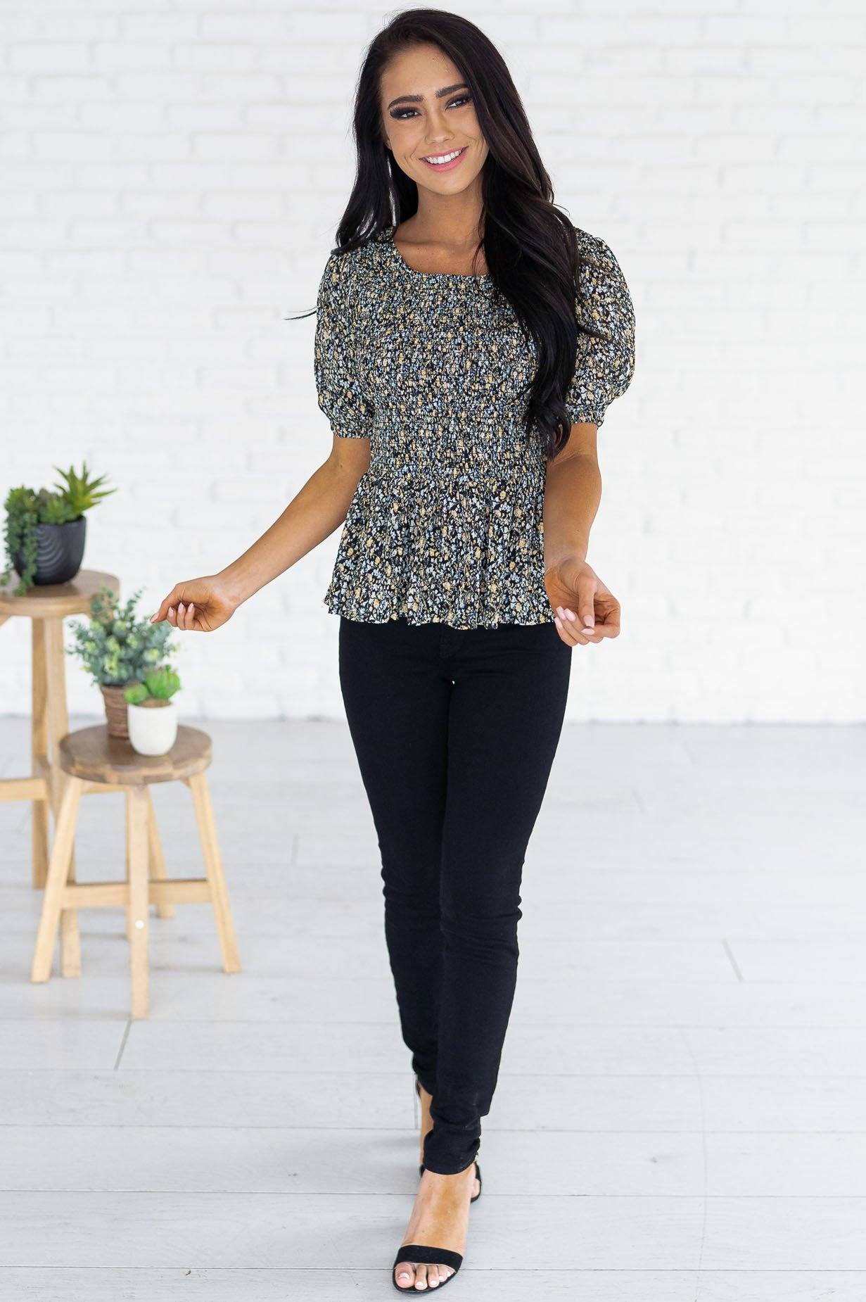 Warm Autumn Nights Modest Blouse Tops vendor-unknown