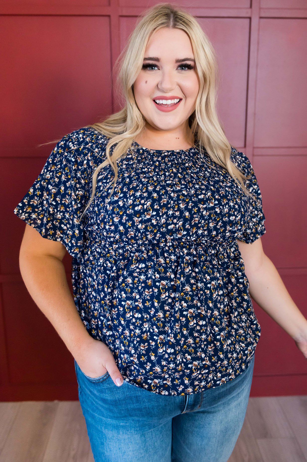 Midnight Blues Modest Blouse Tops vendor-unknown