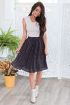 Black Floral Chiffon Skirt Skirts vendor-unknown