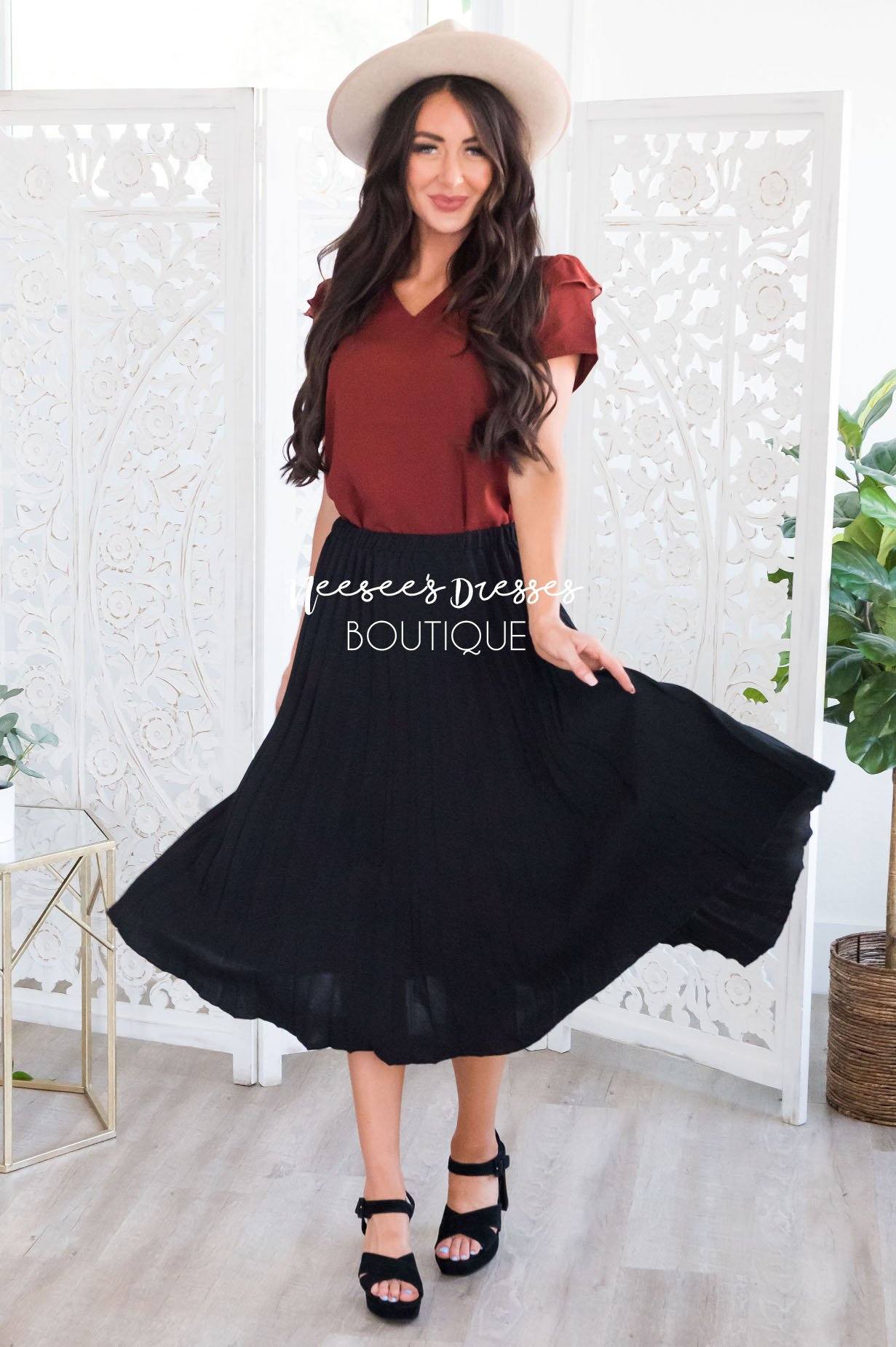 What A Darling Modest Pleat Skirt Modest Dresses vendor-unknown