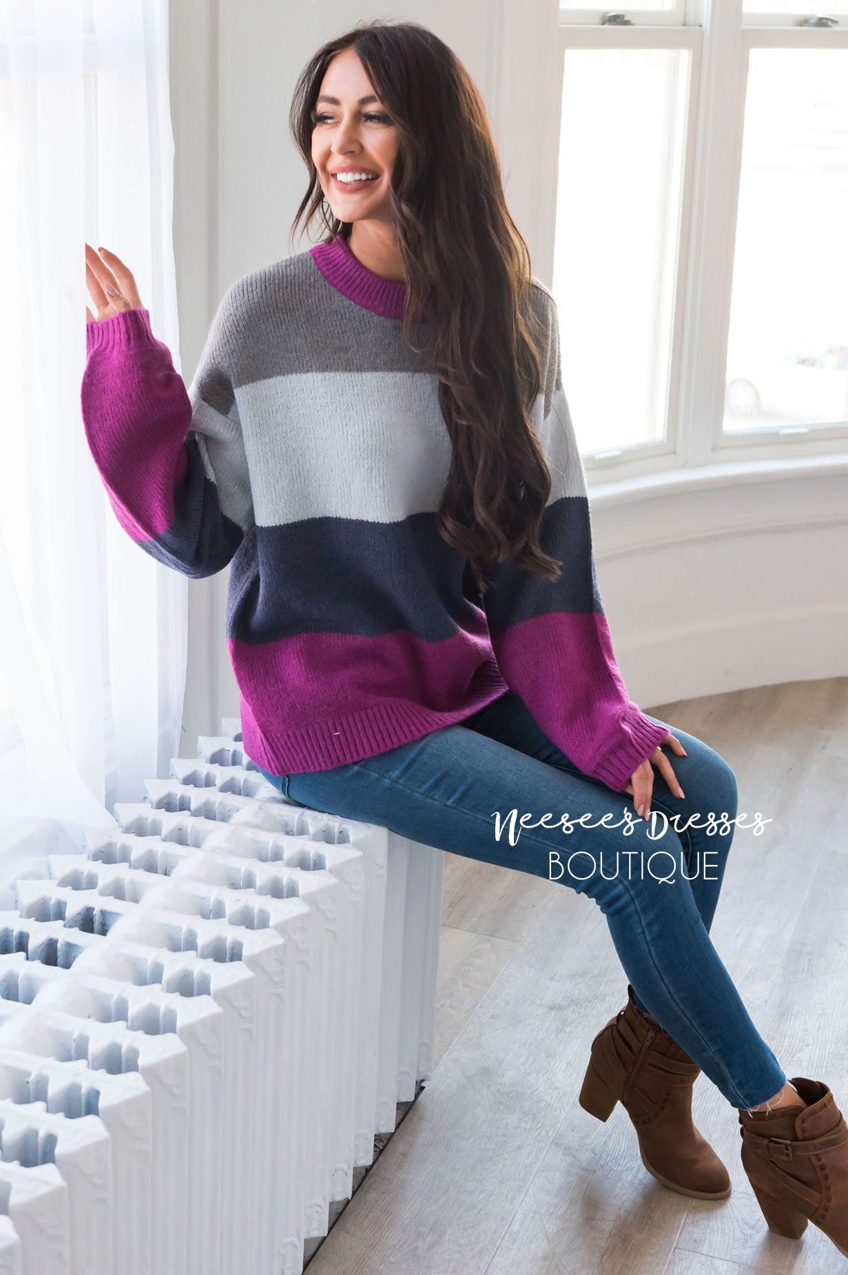 Singing the Blues Modest Sweater Modest Dresses vendor-unknown