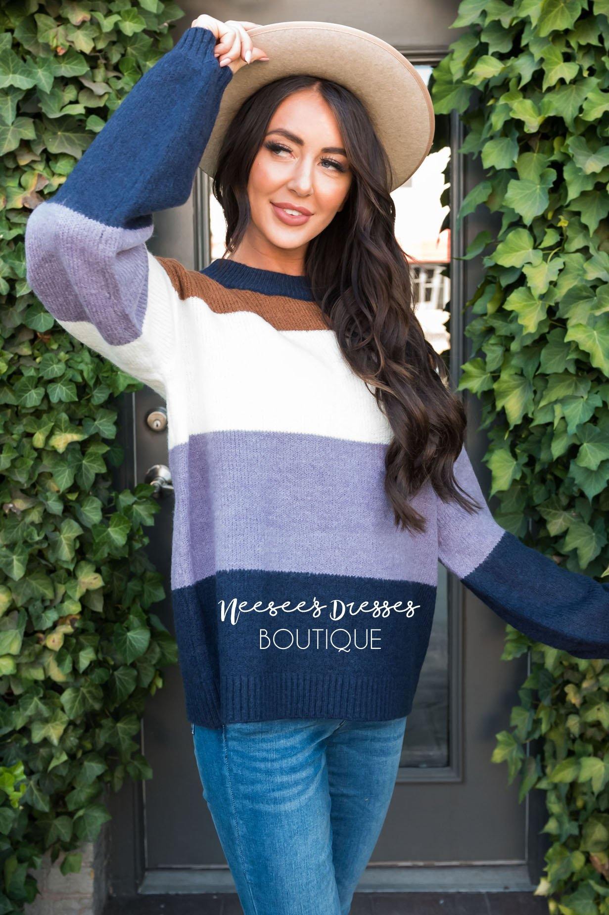 Singing the Blues Modest Sweater Modest Dresses vendor-unknown